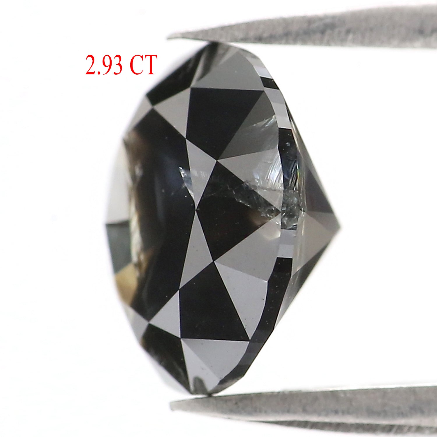 2.93 CT Natural Loose Round Shape Diamond Black Grey Color Round Shape Diamond 9.00 MM Salt And Pepper Round Brilliant Cut Diamond QL389