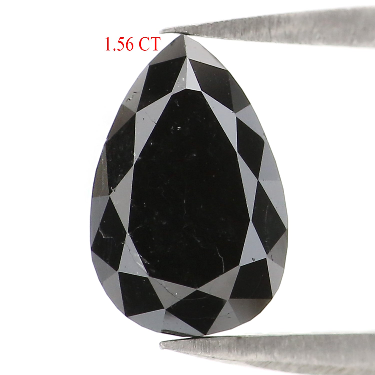 1.56 CT Natural Loose Pear Shape Diamond Black Color Pear Cut Diamond 8.60 MM Natural Loose Diamond Black Color Pear Rose Cut Diamond LC13