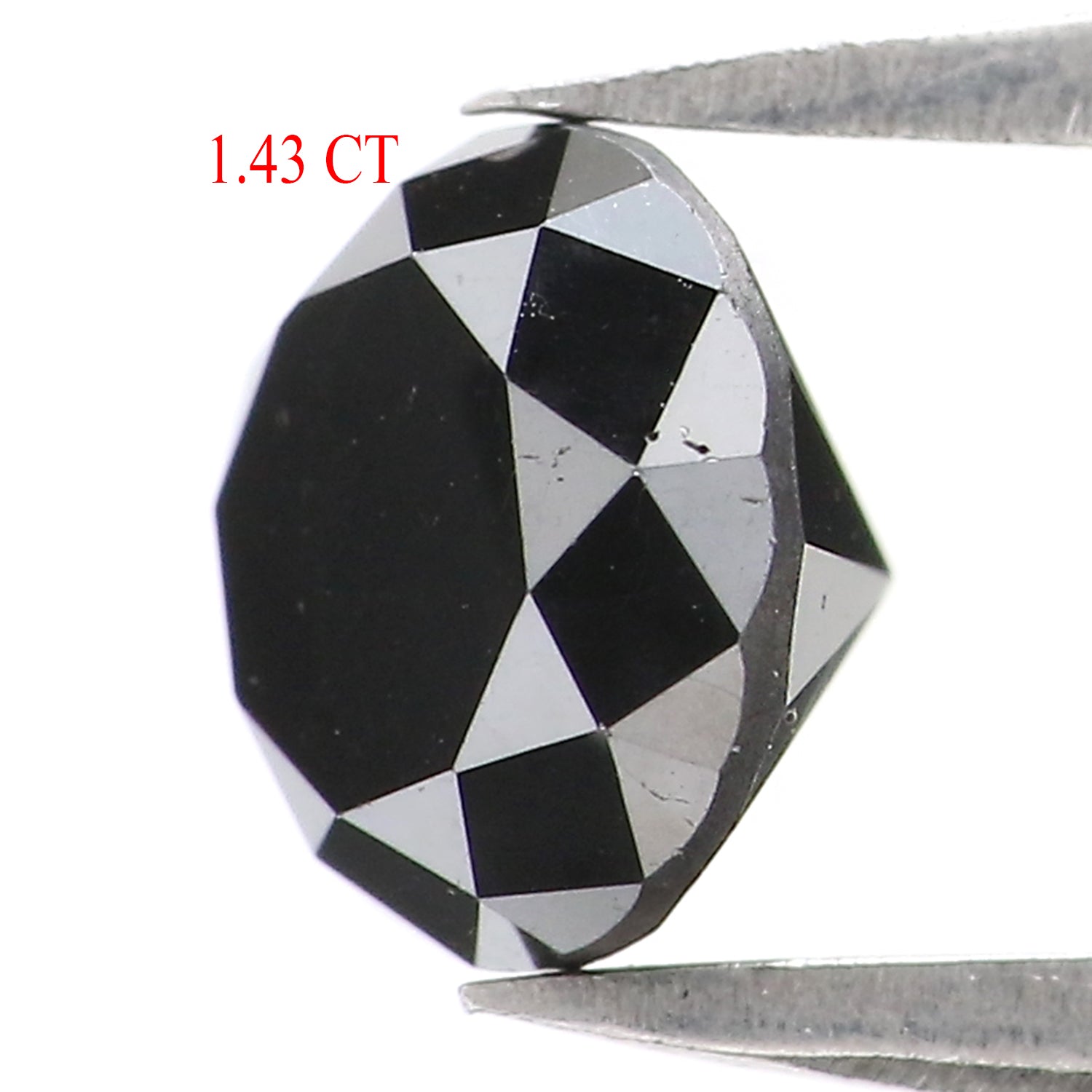 1.43 Ct Natural Loose Round Shape Diamond Black Color Diamond 6.55 MM Natural Loose Diamond Black Color Round Brilliant Cut Diamond LC14