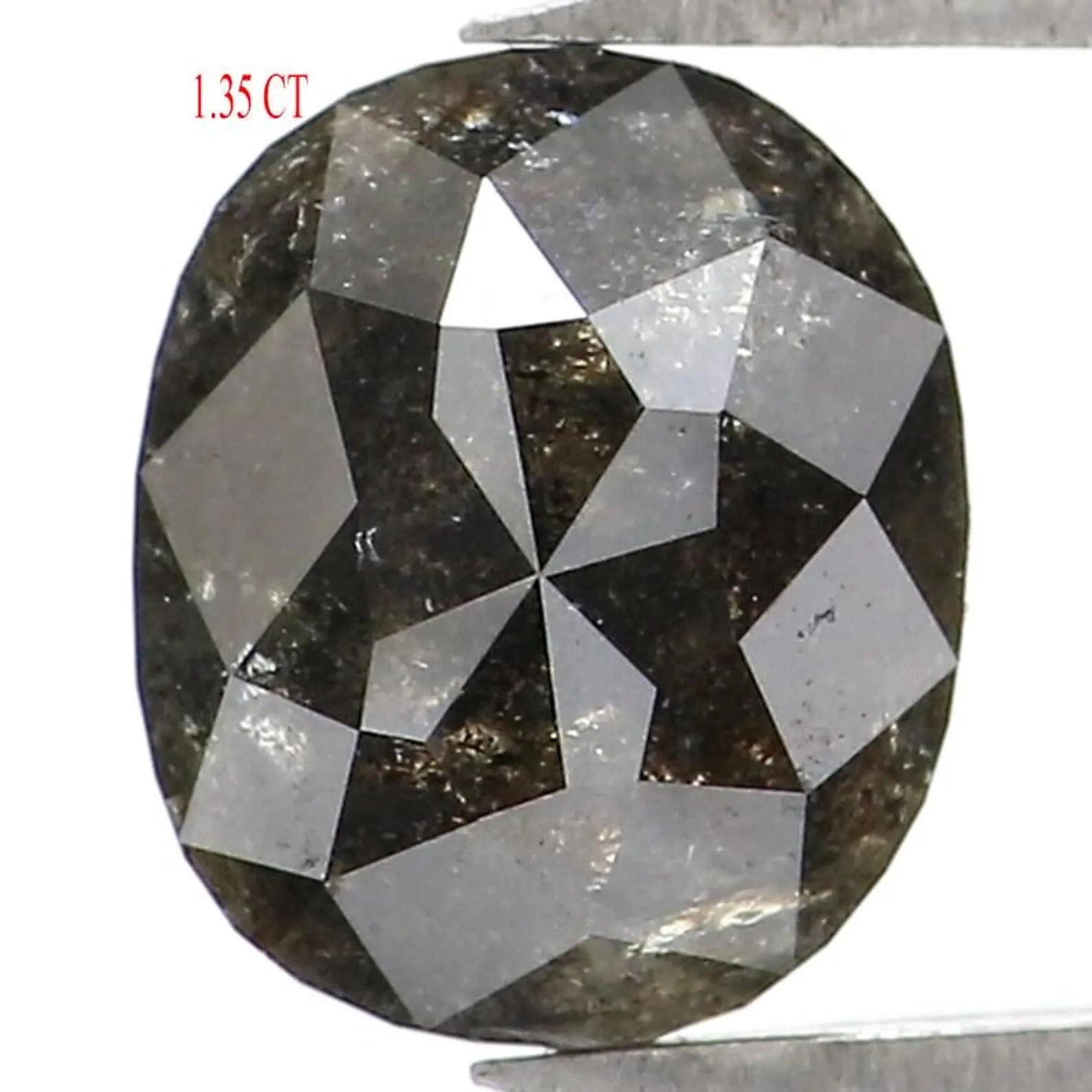 1.35 CT Natural Loose Oval Shape Diamond Salt And Pepper Oval Diamond 6.70 MM Natural Diamond Black Grey Color Oval Rose Cut Diamond NQ9301