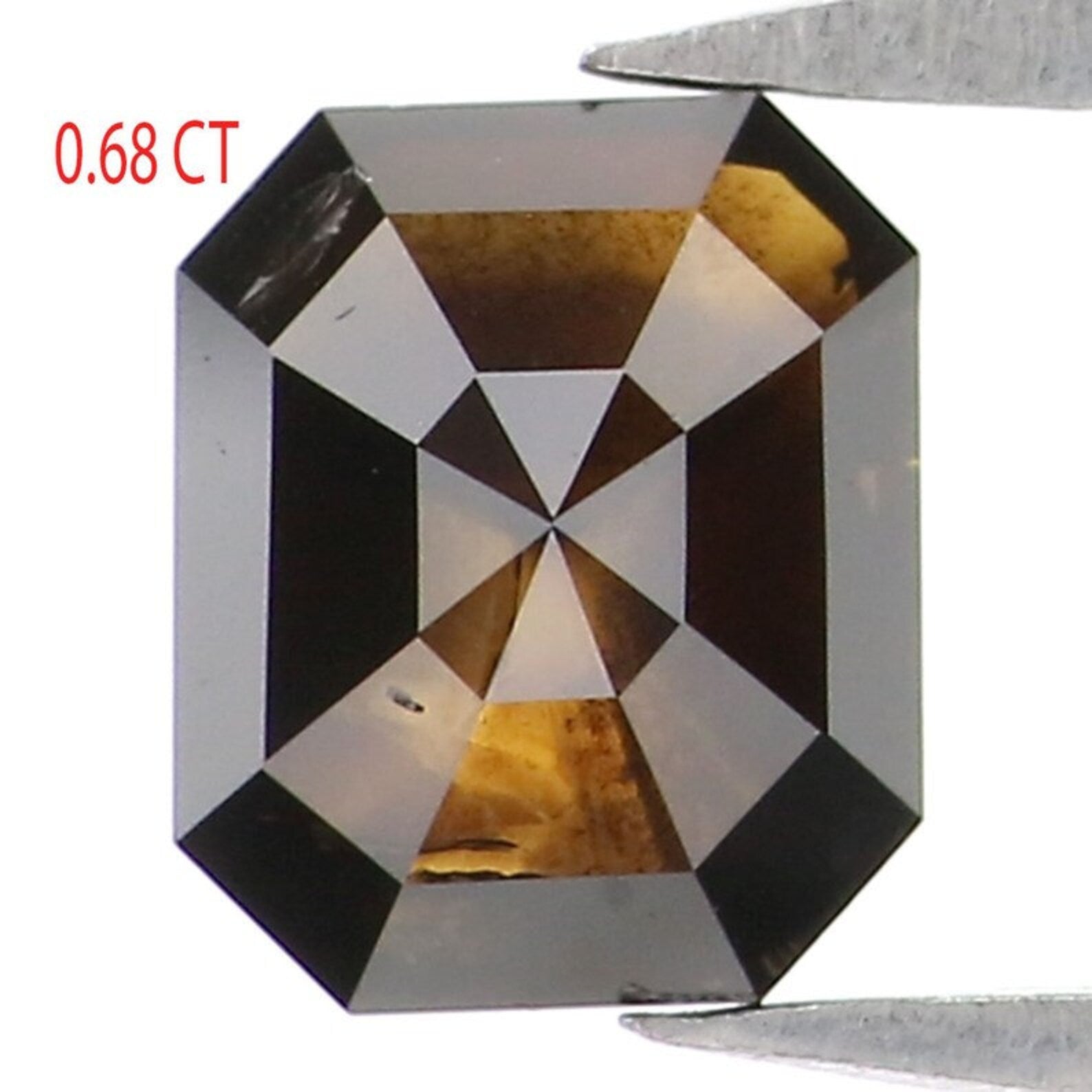 0.68 CT Natural Loose Emerald Shape Diamond Deep Brown Color Emerald Cut Diamond 5.50 MM Natural Brown Color Emerald Rose Cut Diamond NQ8342