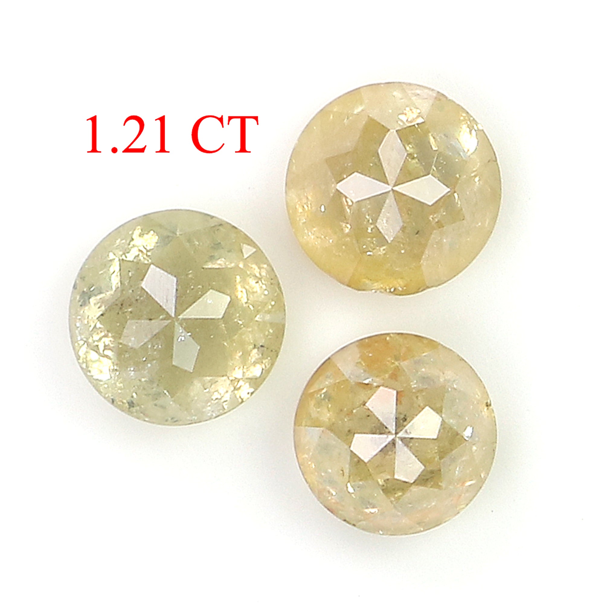 1.21 CT Natural Loose Round Rose Cut Diamond Yellow Color Round Shape Diamond 4.00 MM Natural Yellow Color Round Rose Cut Diamond LQ9951