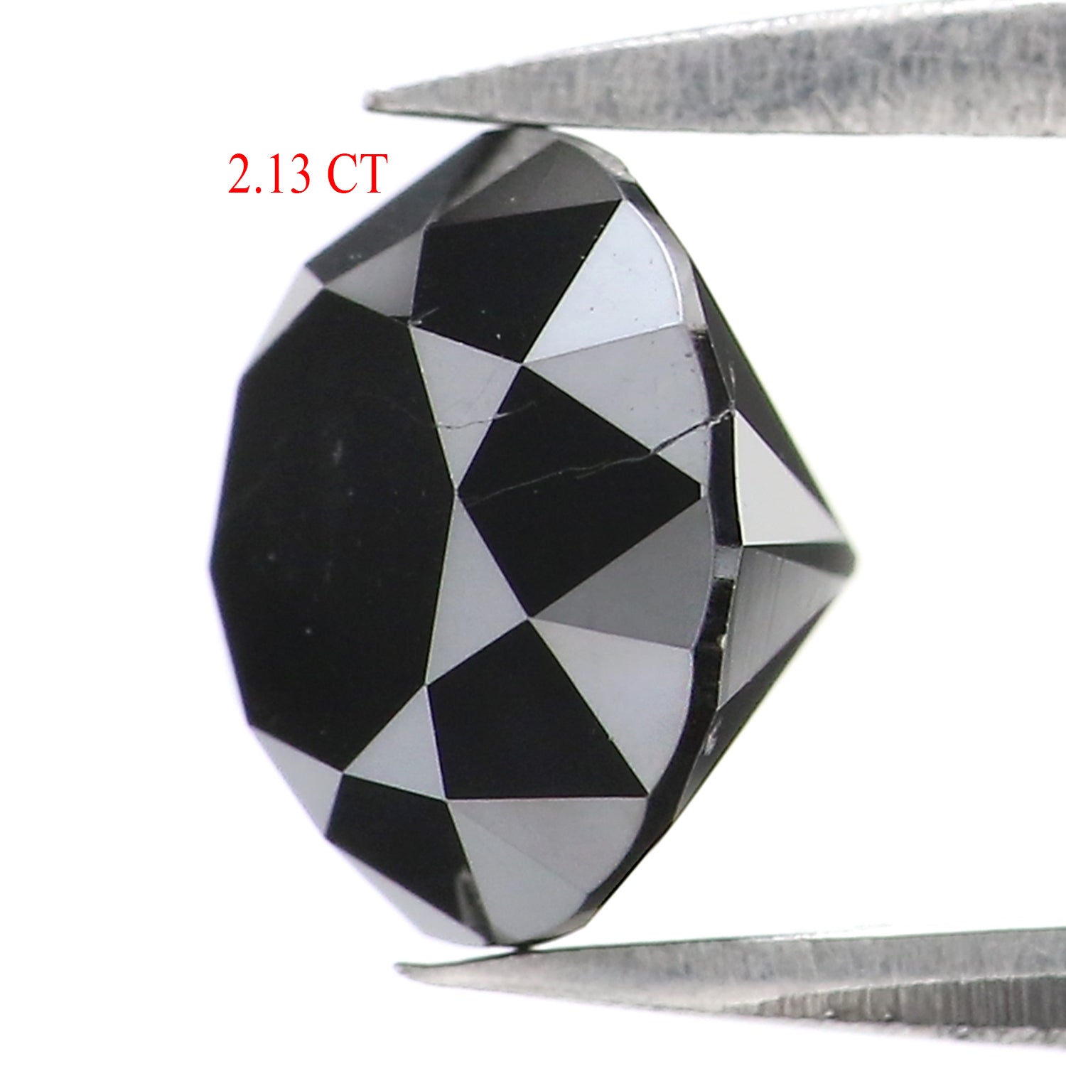 2.13 Ct Natural Loose Round Diamond Black Color Round Diamond 7.55 MM Natural Loose Diamond Black Color Round Brilliant Cut Diamond LC08