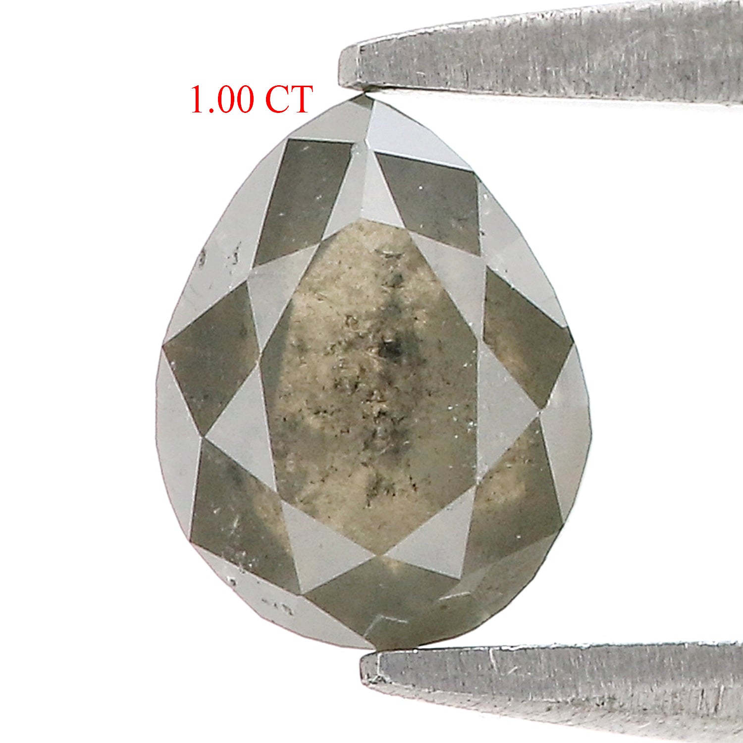 1.00 CT Natural Loose Pear Shape Diamond Grey Color Pear Cut Diamond 6.70 MM Natural Loose Grey Color Diamond Pear Rose Cut Diamond LQ7569