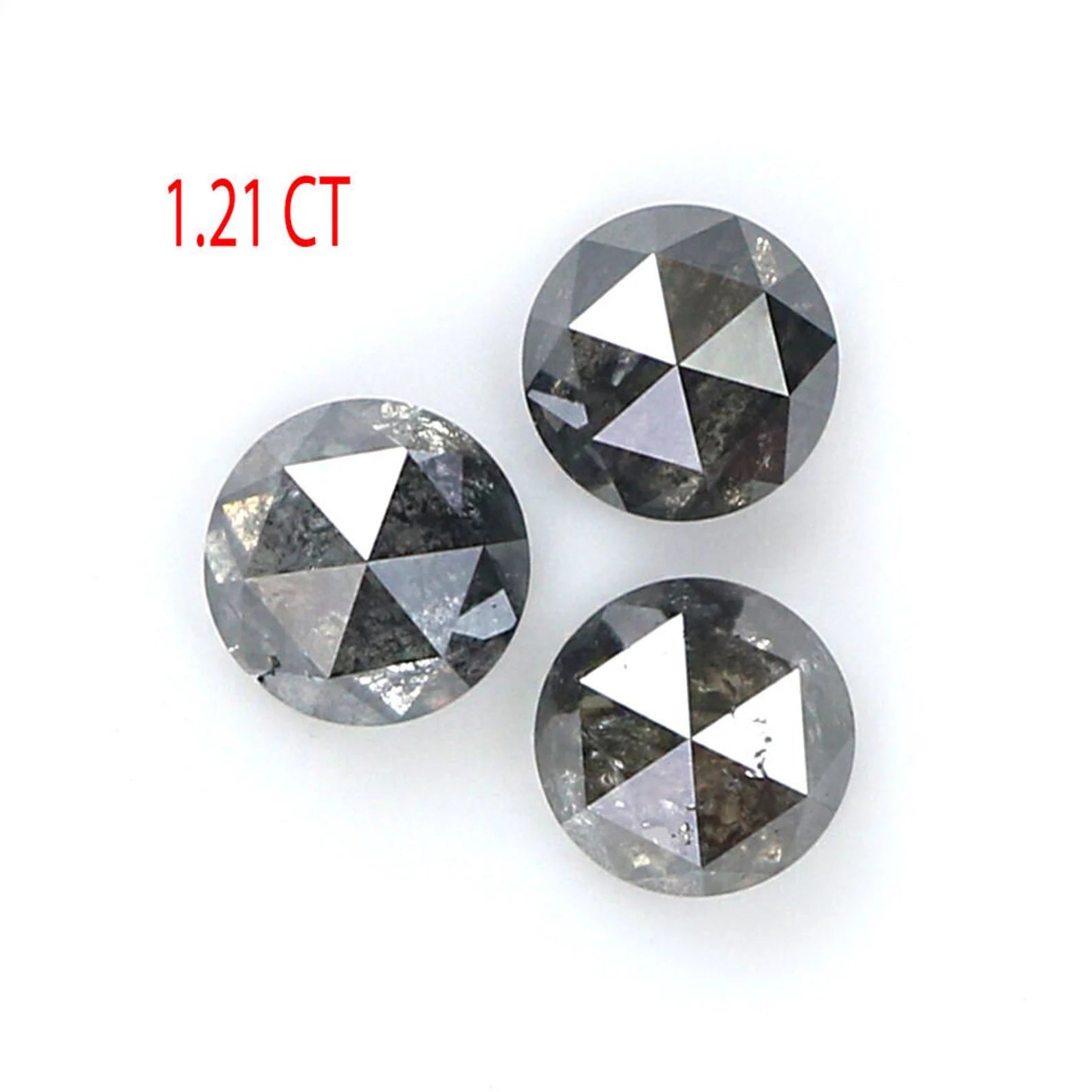 1.21 CT Natural Loose Round Shape Diamond Salt And Pepper Diamond 4.30 MM Natural Diamond Black Grey Color Round Rose Cut Diamond NQ7319