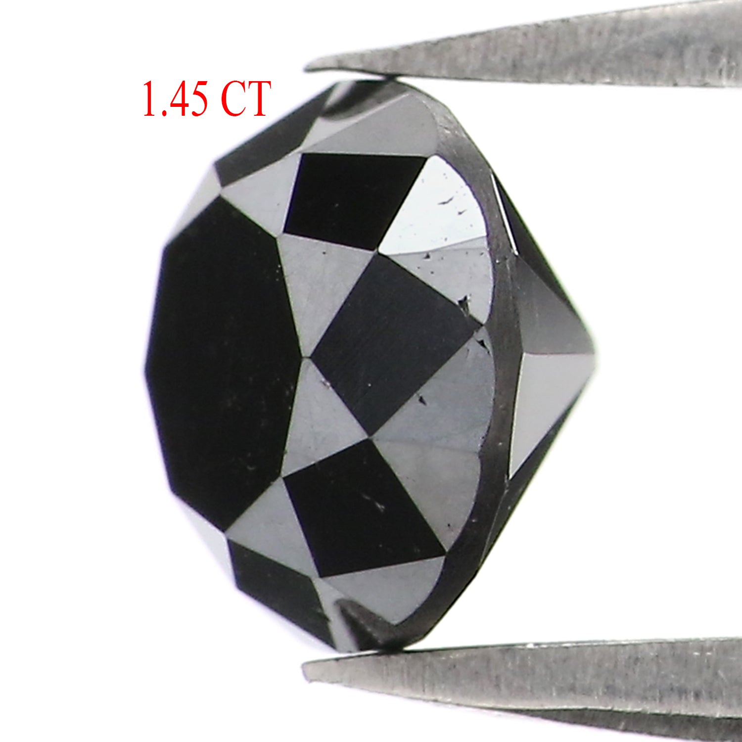 1.45 Ct Natural Loose Round Shape Diamond Black Color Diamond 6.60 MM Natural Loose Diamond Black Color Round Brilliant Cut Diamond LC16