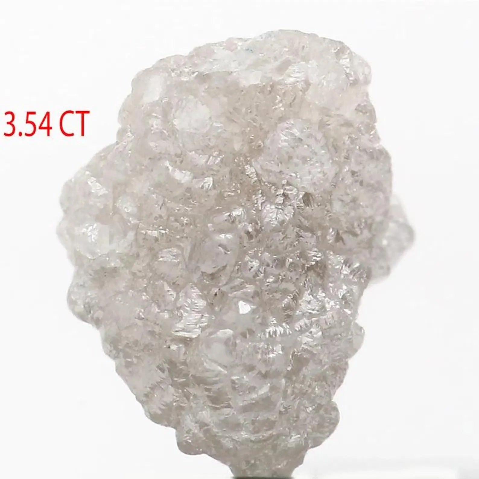 3.54 CT Natural Loose Rough Shape Diamond Grey Color Rough Cut Diamond 10.50 MM Natural Loose White Color Rough Irregular Cut Diamond NQ149