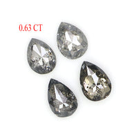 Natural Loose Pear Diamond, Salt And Pepper Pear Diamond, Natural Loose Diamond, Pear Rose Cut Diamond, 0.63 CT Pear Cut Diamond L2893
