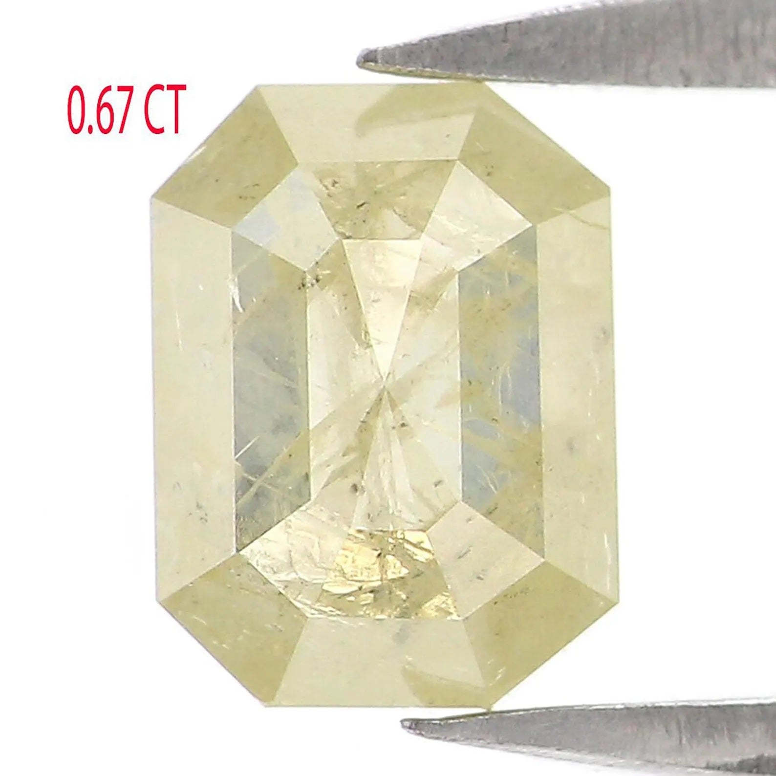 0.67 CT Natural Loose Emerald Shape Diamond Yellow Color Emerald Diamond 6.10 MM Natural Loose Grey Color Emerald Rose Cut Diamond NQ7455