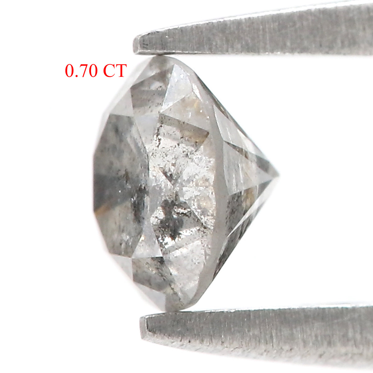 Natural Round Salt and Pepper Diamond 0.70 CT Loose Brilliant Cut Black Grey Stone 5.43 MM Rustic Diamond For Custom Engagement Ring L3693