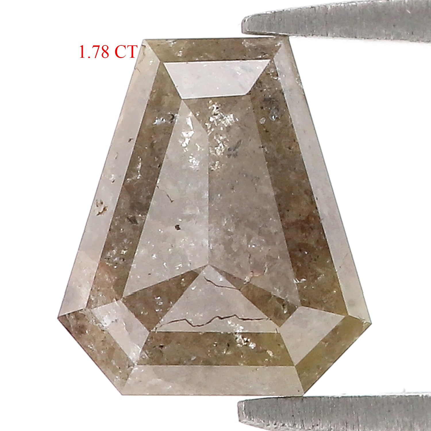 1.78 CT Natural Loose Coffin Shape Diamond Grey Color Coffin Diamond 8.35 MM Natural Loose Brown Color Coffin Rose Cut Diamond LQ3314