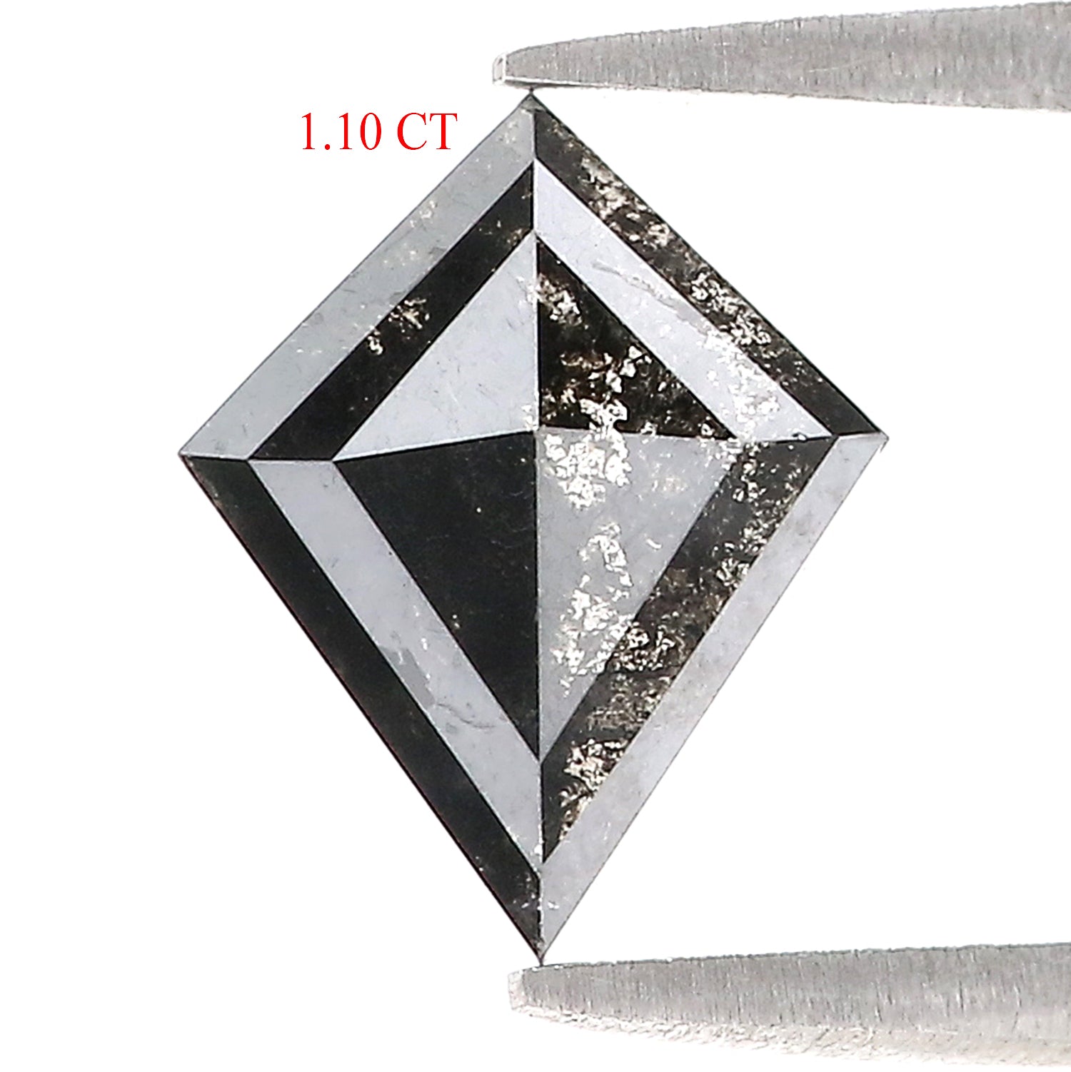 1.10 CT Natural Loose Kite Shape Diamond Salt And Pepper Kite Diamond 10.60 MM Natural Black Grey Color Diamond Kite Rose Cut Diamond L3399