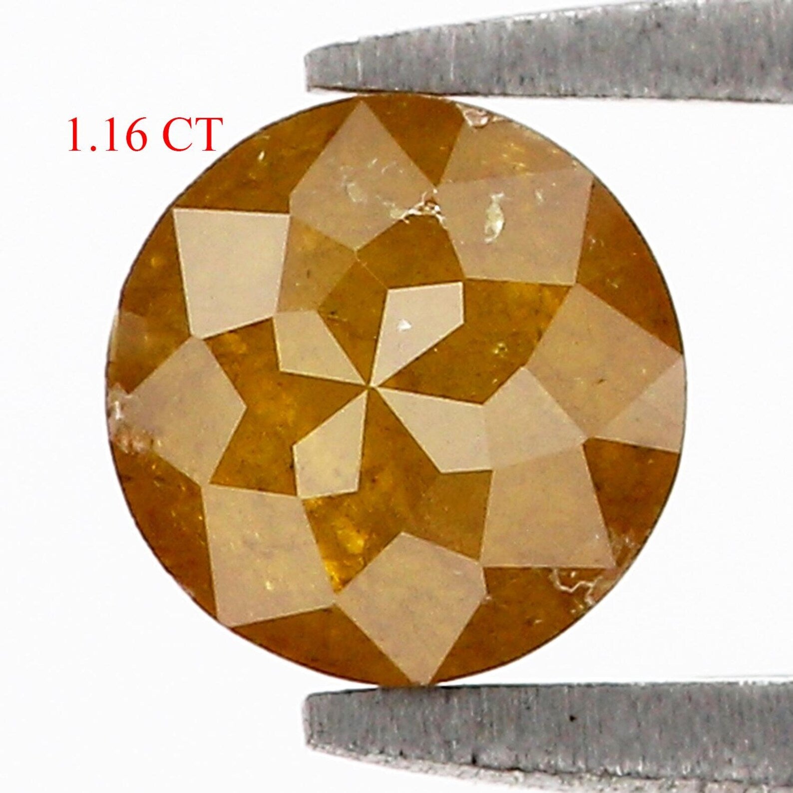 1.16 CT Natural Loose Round Rose Cut Diamond Yellow Color Round Shape Diamond 5.75 MM Natural Coffee Color Round Rose Cut Diamond NQ8046