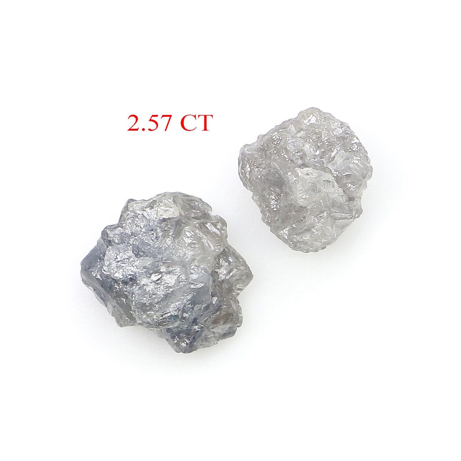 2.57 CT Natural Loose Rough Shape Diamond Black Color Rough Uncut Diamond 7.20 MM Natural Grey Diamond Rough Irregular Cut Diamond NQ2577