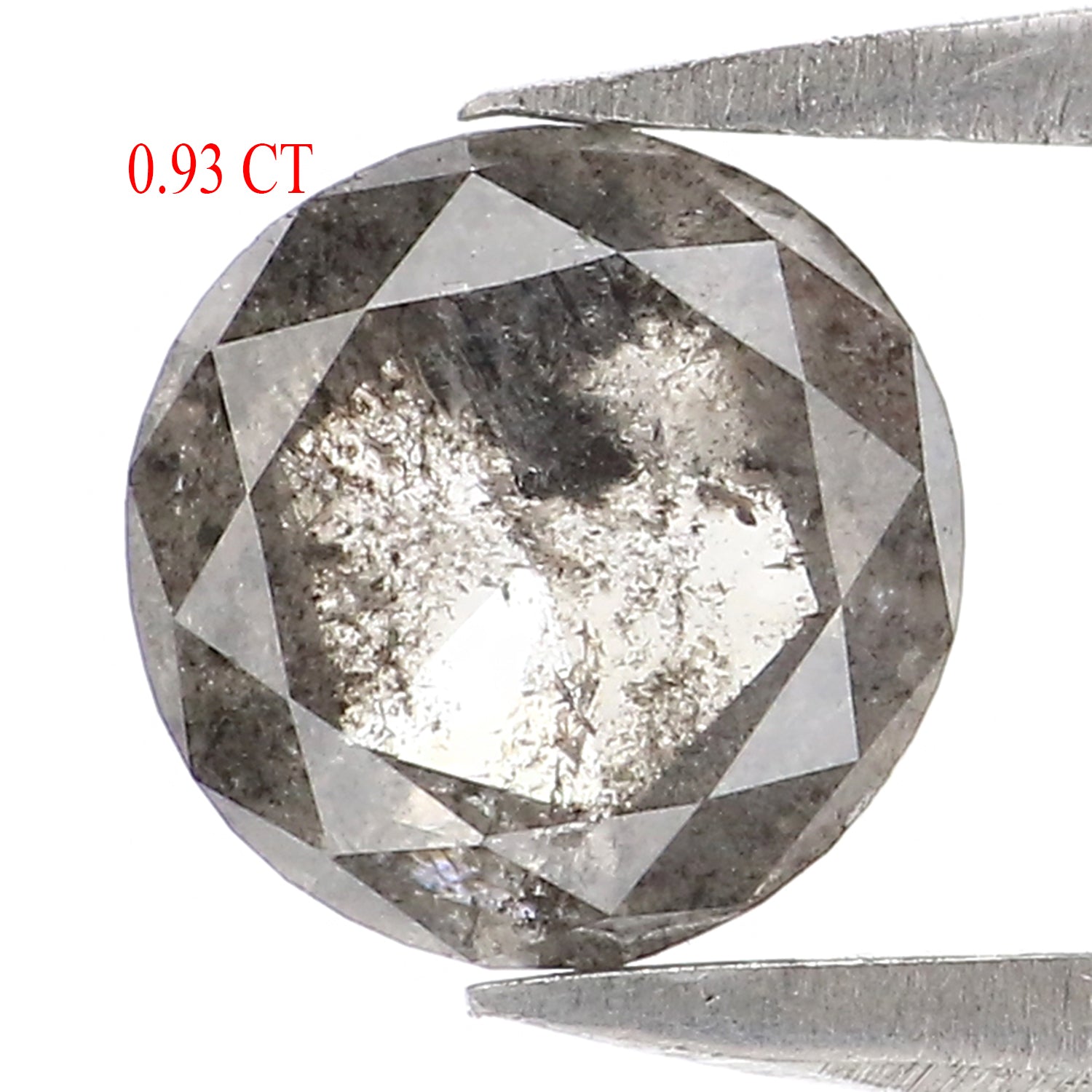 0.93 CT Natural Loose Round Rose Cut Diamond Salt And Pepper Round Diamond 6.05 MM Natural Loose Black Grey Color Rose Cut Diamond LQ2941