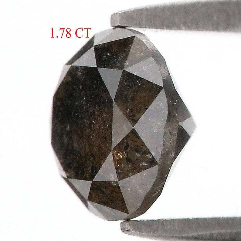 1.78 Ct Natural Loose Round Shape Diamond Black Color Cut Diamond 7.15 MM Natural Diamond Black Color Round Brilliant Cut Diamond NQ515