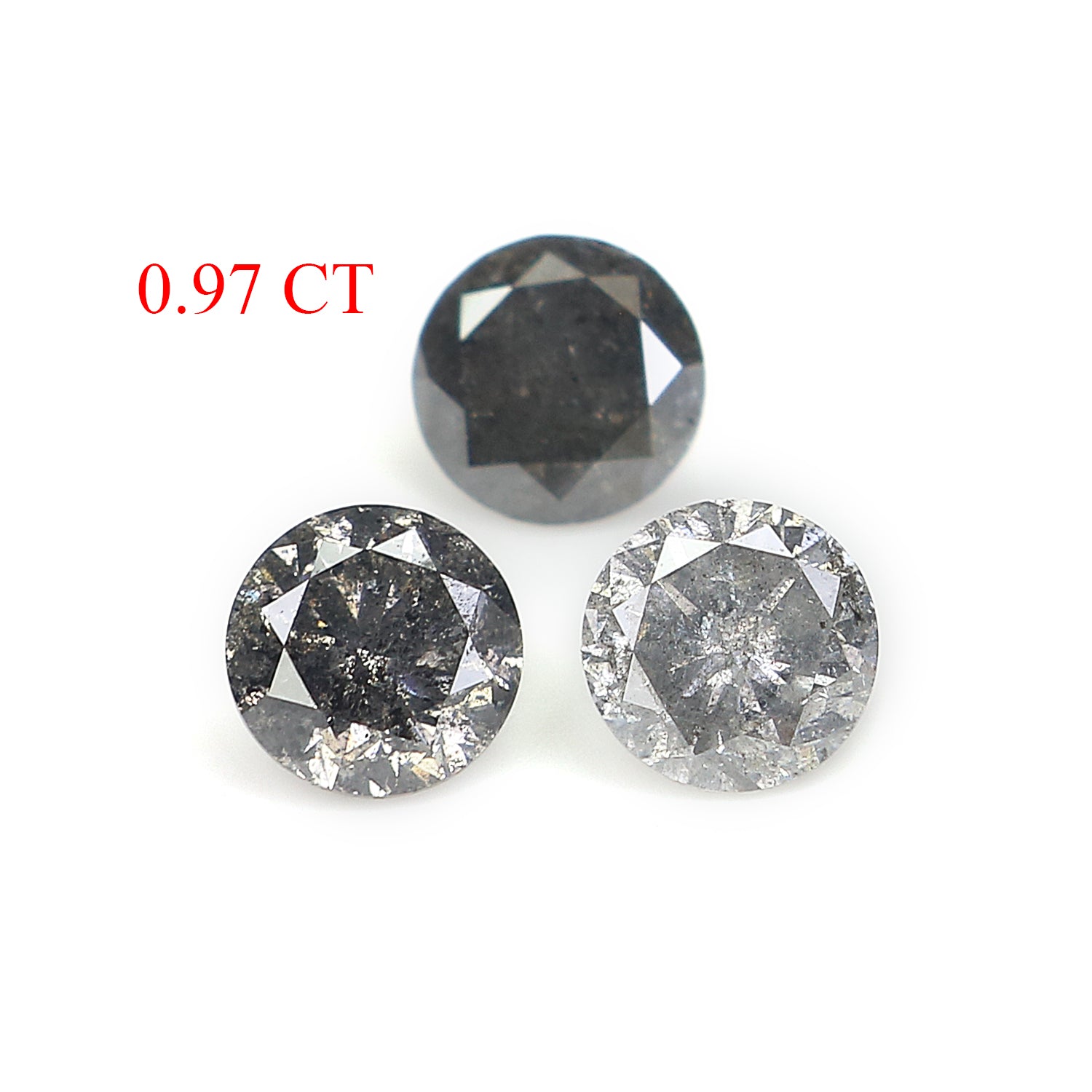 0.97 Ct Natural Loose Round Shape Diamond Salt And Pepper Round Diamond 4.20  MM Natural Loose Diamond Round Brilliant Cut Diamond LQ1374