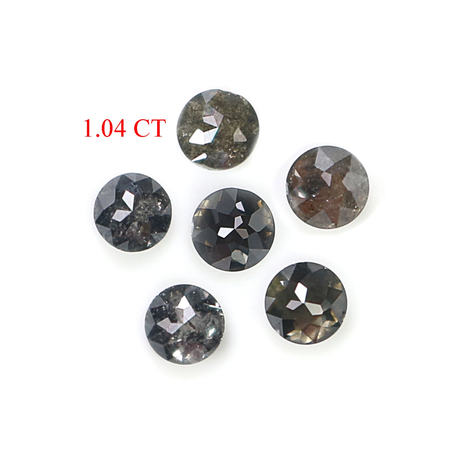 1.04 Ct Natural Loose Round Rose Cut Diamond Salt And Pepper Round Diamond 3.10 MM Natural Black Grey Color Round Rose Cut Diamond KR1379