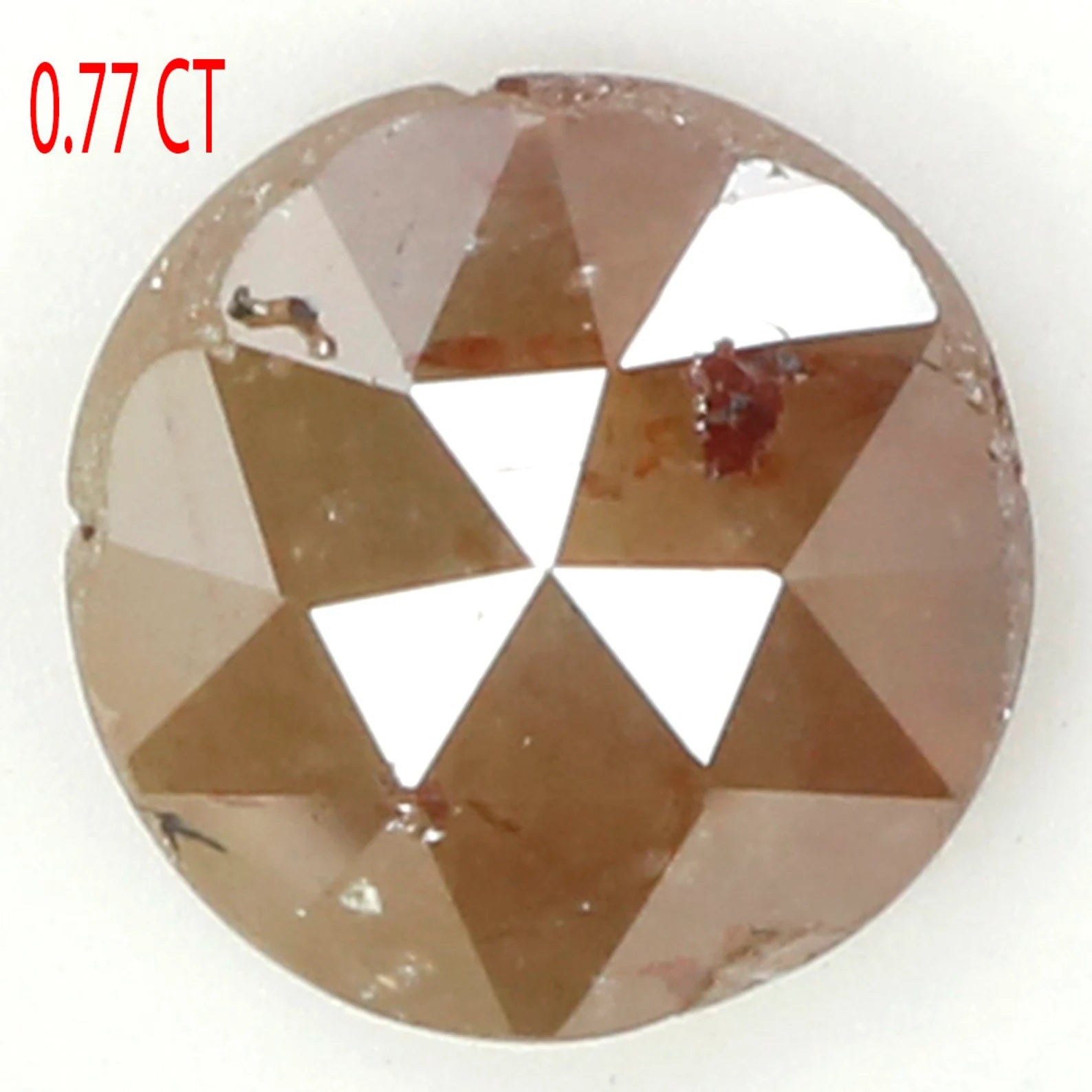 0.77 Ct Natural Loose Round Rose Cut Diamond Brown Rose Cut Diamond 6.00 MM Natural Loose Diamond Brown Color Round Rose Cut Diamond N7954