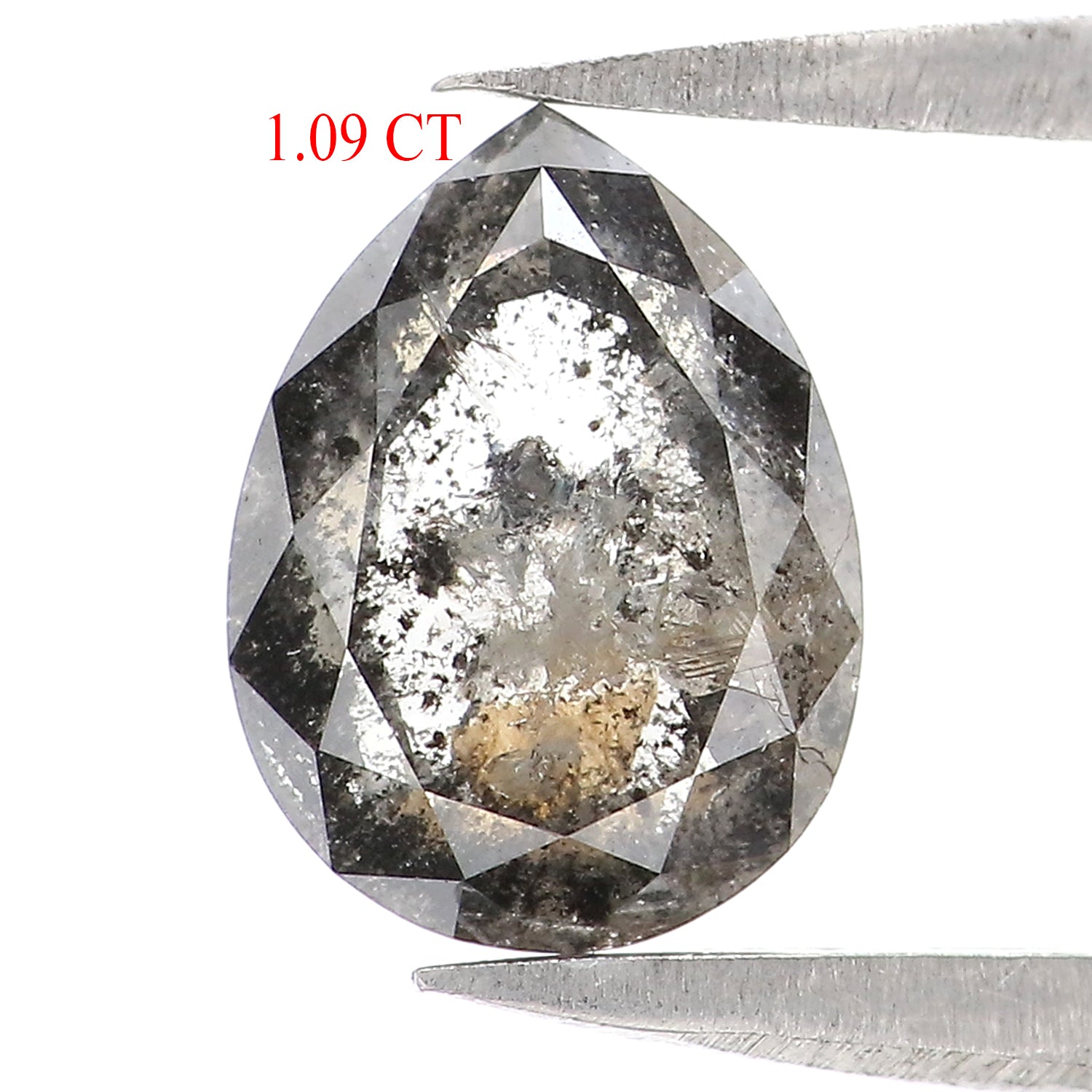 1.09 CT Natural Loose Pear Diamond Salt And Pepper Pear Diamond Natural Loose Diamond 8.00 MM Pear Rose Cut Diamond Pear Cut Diamond LQ3005