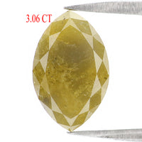 Natural Loose Marquise Diamond, Yellow Color Diamond, Natural Loose Diamond Marquise Rose Cut Diamond 3.06 CT Marquise Shape Diamond KDL6773