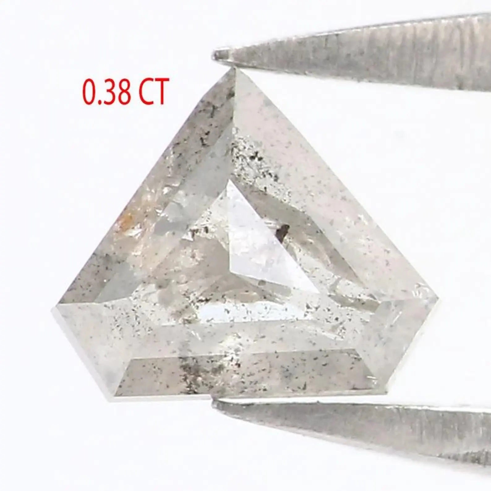 0.38 CT Natural Loose Shield Shape Diamond Milky Grey Shield Cut Diamond 5.10 MM Natural Milky Grey Color Shield Rose Cut Diamond NQ8696