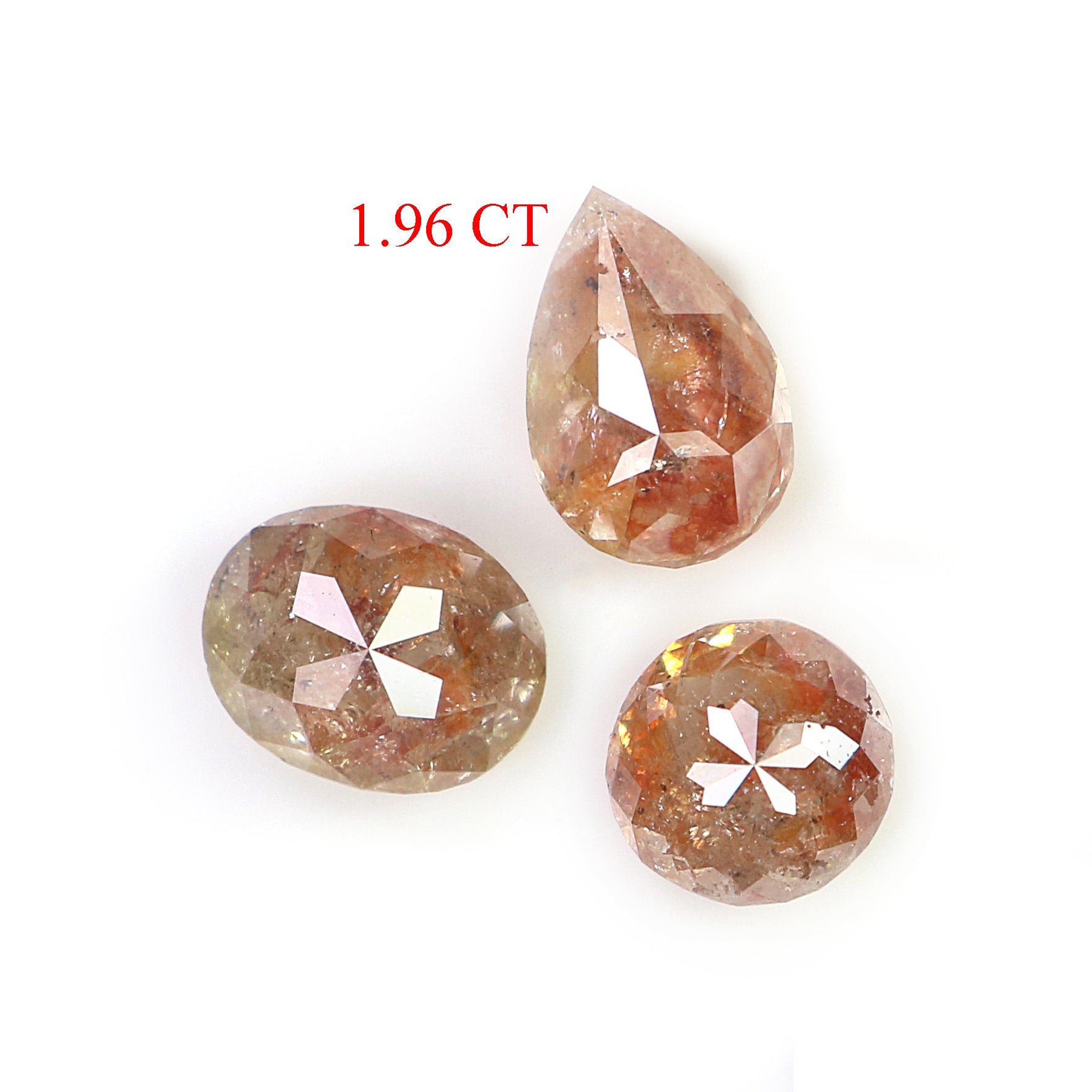 1.96 CT Natural Loose Mix Shape Diamond Brown Color Mix Shape Diamond 5.10 MM Natural Loose Brown Color Mix Shape Rose Cut Diamond N1998