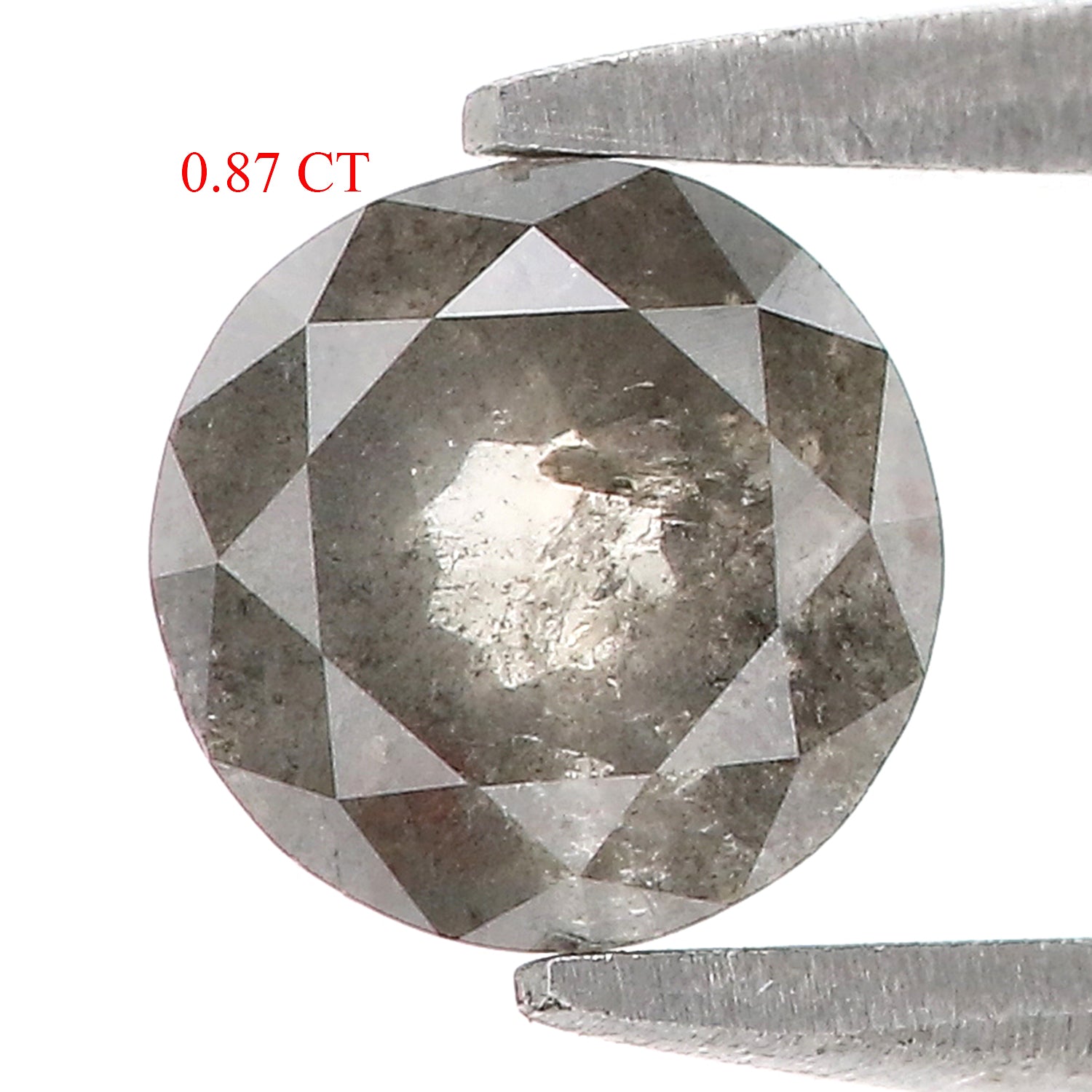 0.87 CT Natural Loose Round Rose Cut Diamond Salt And Pepper Round Shape Diamond 5.80 MM Natural Black Grey Round Rose Cut Diamond LQ1197
