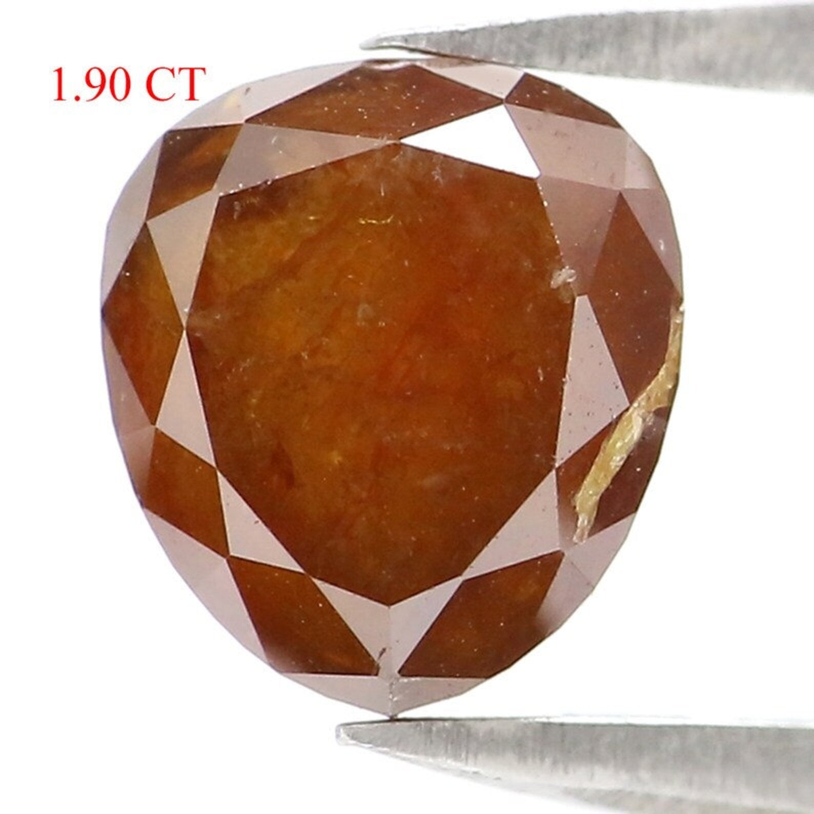 1.90 CT Natural Loose Heart Shape Diamond Brown Color Heart Cut Diamond 7.05 MM Natural Diamond Brown Color Heart Rose Cut Diamond NQ2393