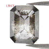 Natural Loose Emerald Diamond, Salt And Pepper Emerald Diamond, Natural Loose Diamond, Emerald Cut Diamond, 1.50 CT Emerald Shape L2973