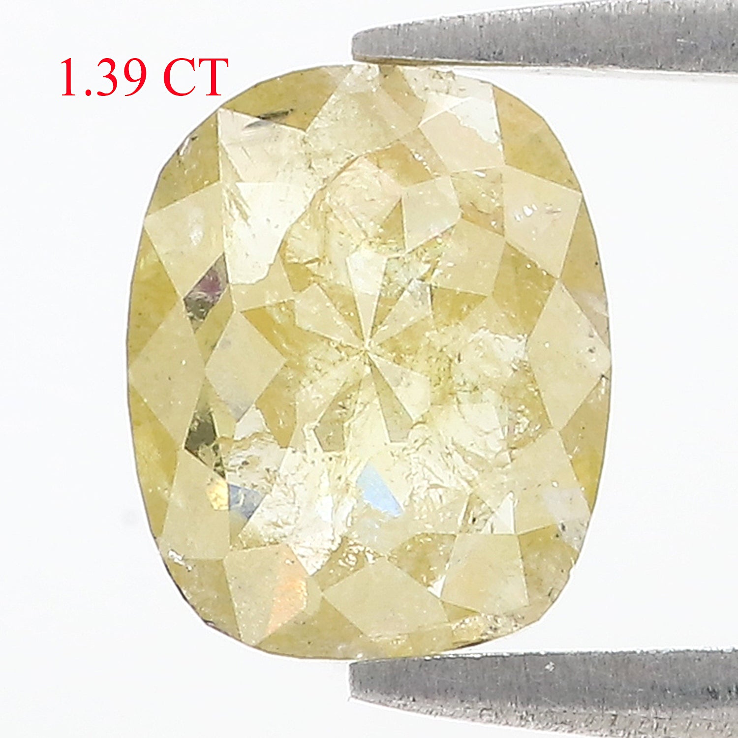 1.39 CT Natural Loose Oval Shape Diamond Yellow Color Oval Cut Diamond 8.85 MM Natural Grey Color Diamond Oval Rose Cut Diamond L3465