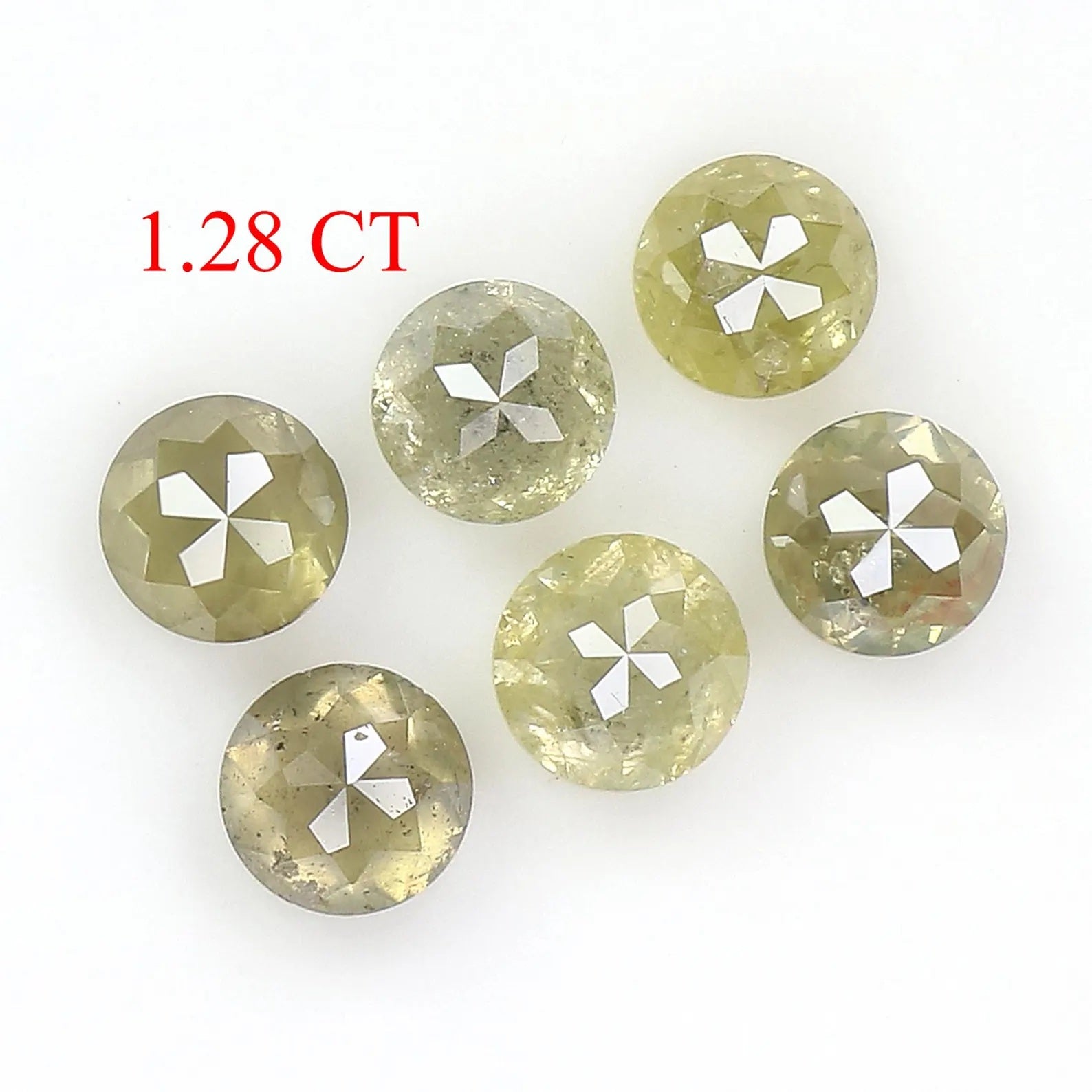 1.28 CT Natural Loose Round Rose Cut Diamond Yellow Color Round Shape Diamond 3.30 MM Natural Yellow Color Round Rose Cut Diamond NQ604