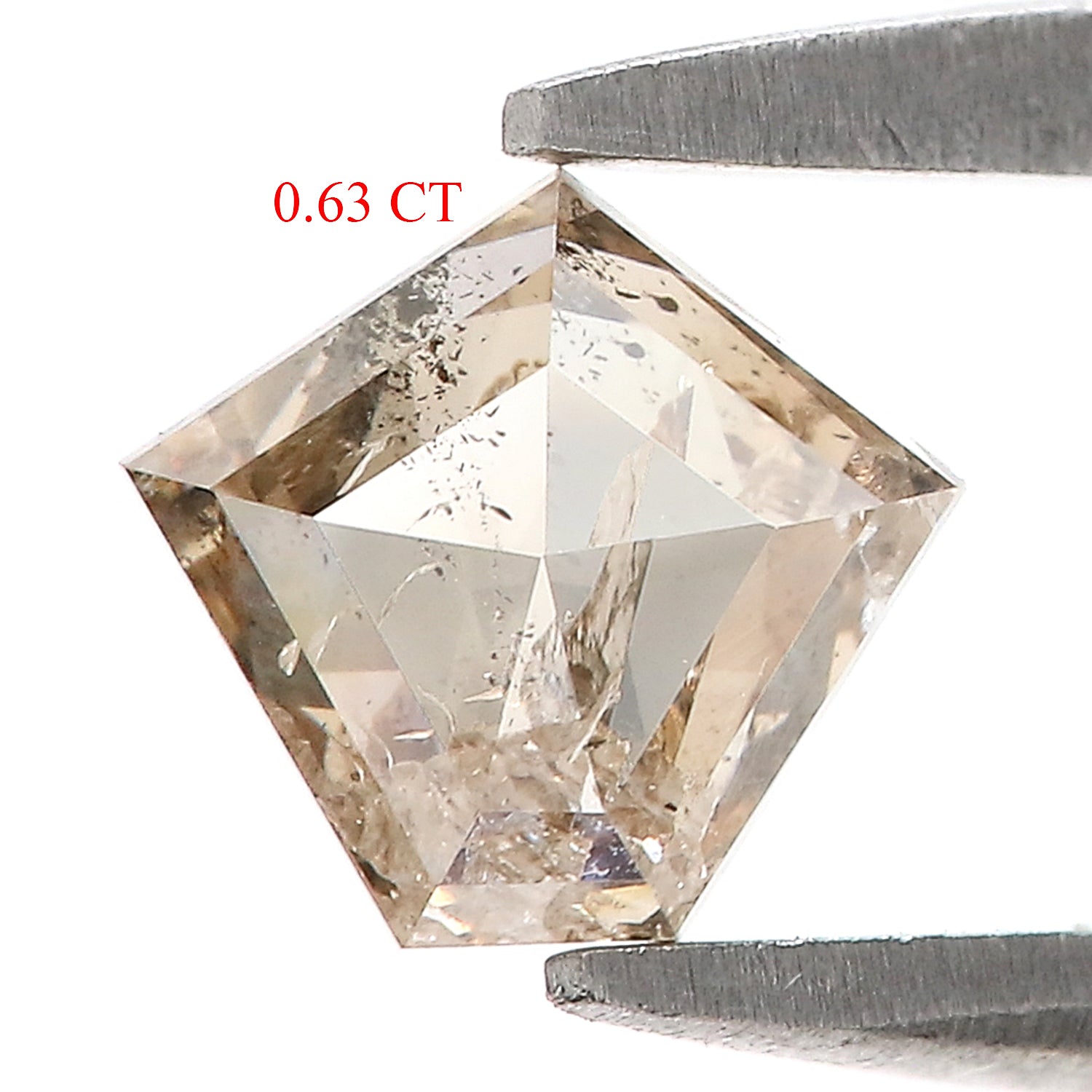 0.63 Ct Natural Loose Pentagon Shape Diamond Brown Color Pentagon Cut Diamond 5.70 MM Natural Brown Diamond Pentagon Rose Cut Diamond LQ044