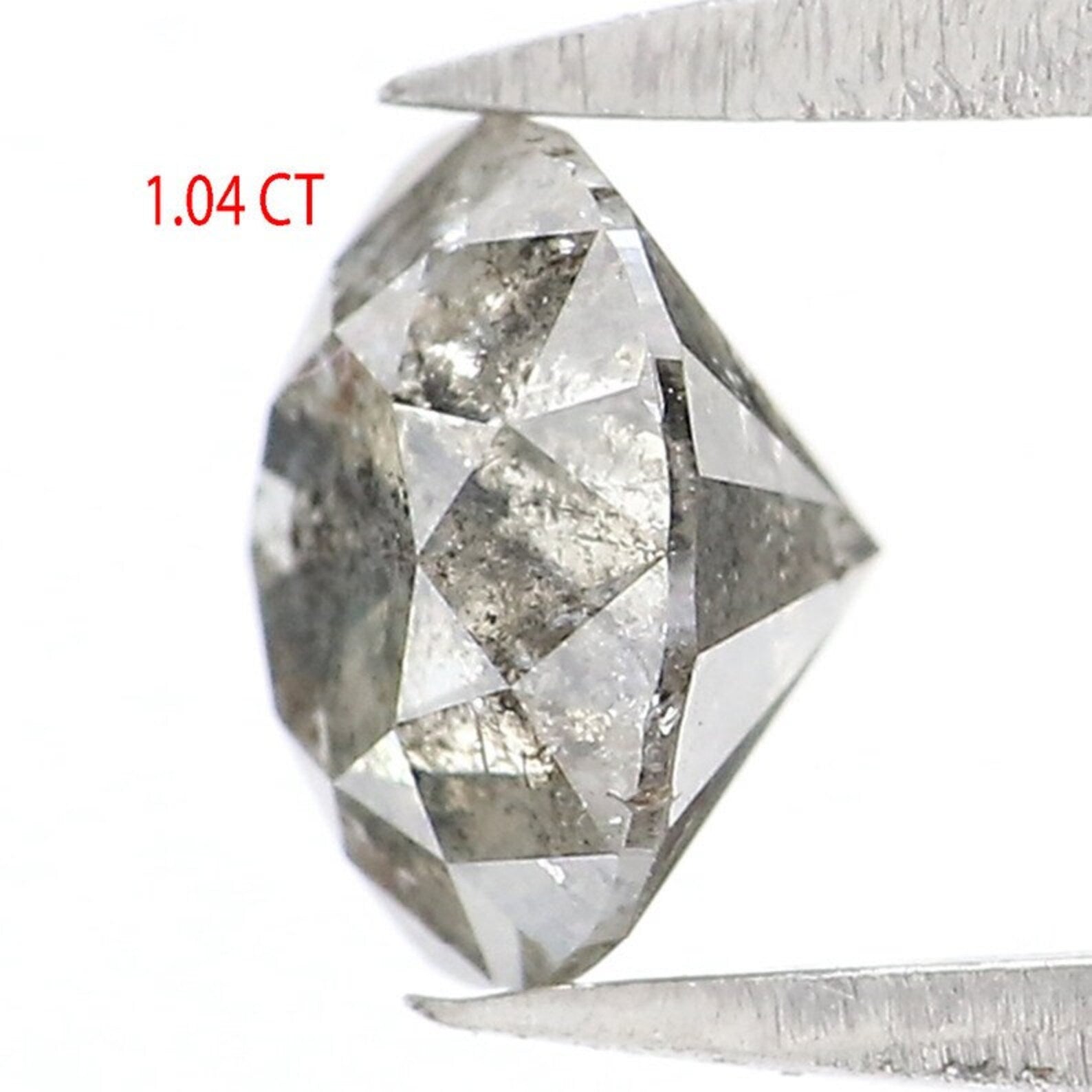1.04 CT Natural Loose Round Diamond Salt And Pepper Round Diamond 6.20 MM Natural Loose Black Grey Color Round Brilliant Cut Diamond QN2192