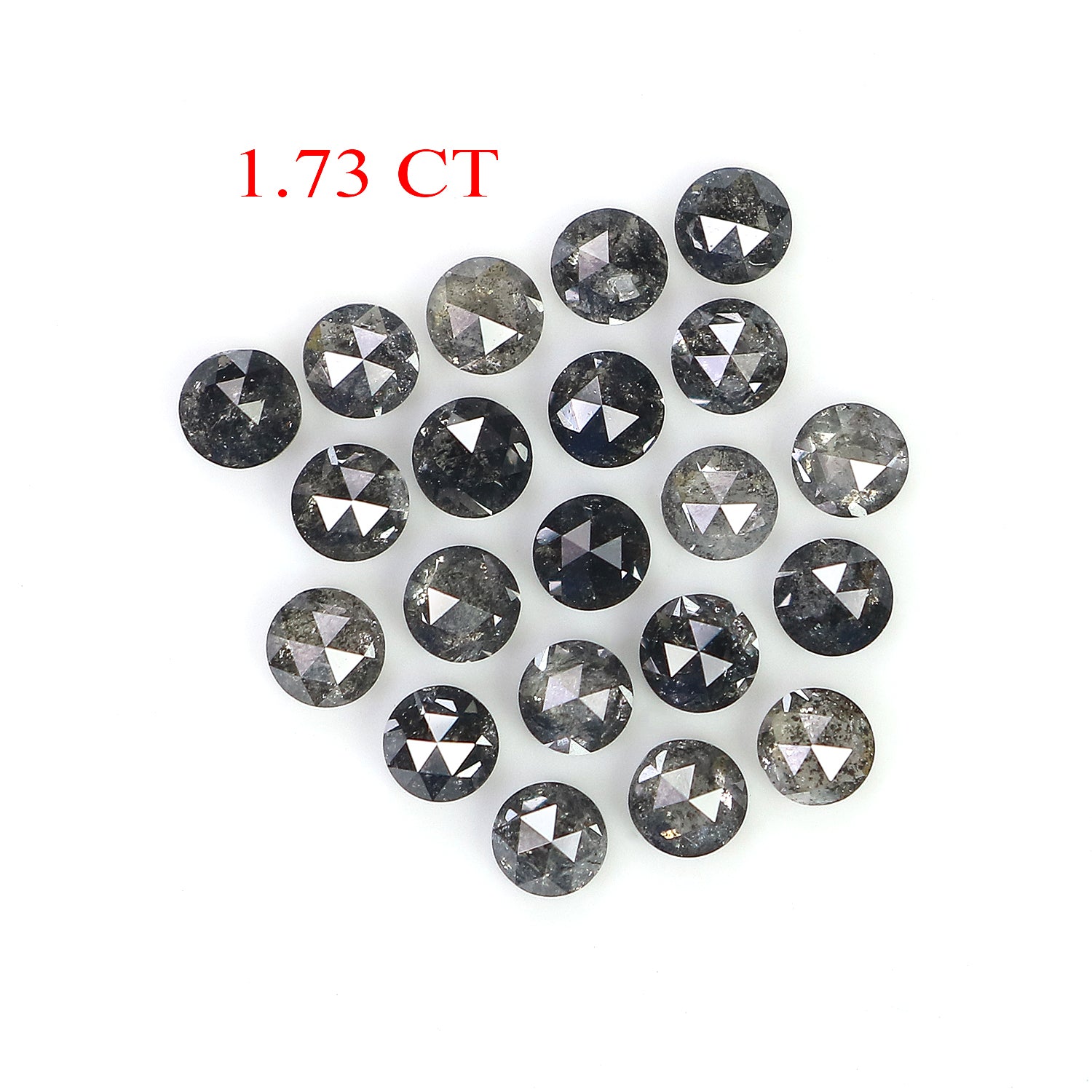 1.73 Ct Natural Loose Round Rose Cut Diamond Salt And Pepper Round Diamond 2.60 MM Natural Black Grey Color Round Rose Cut Diamond LQ1819