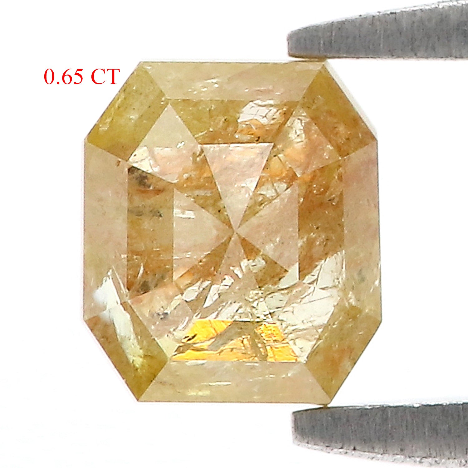 0.65 CT Natural Loose Emerald Shape Diamond Yellow Color Emerald Cut Diamond 5.20 MM Natural Yellow Color Emerald Rose Cut Diamond LQ9236