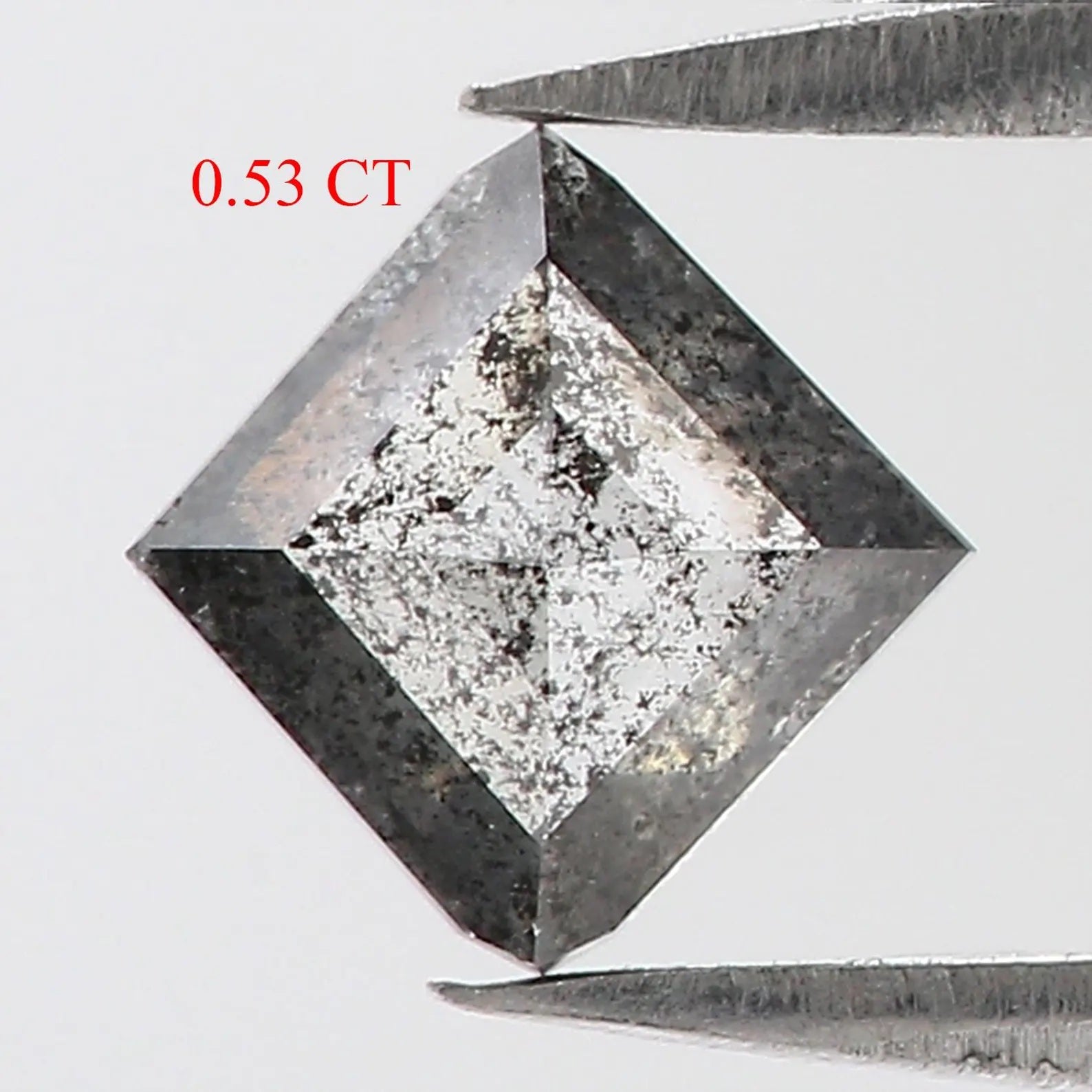 0.53 CT Natural Loose Square Shape Diamond Salt And Pepper Square Diamond 6.20 MM Natural Black Grey Color Square Rose Cut Diamond NQ7996