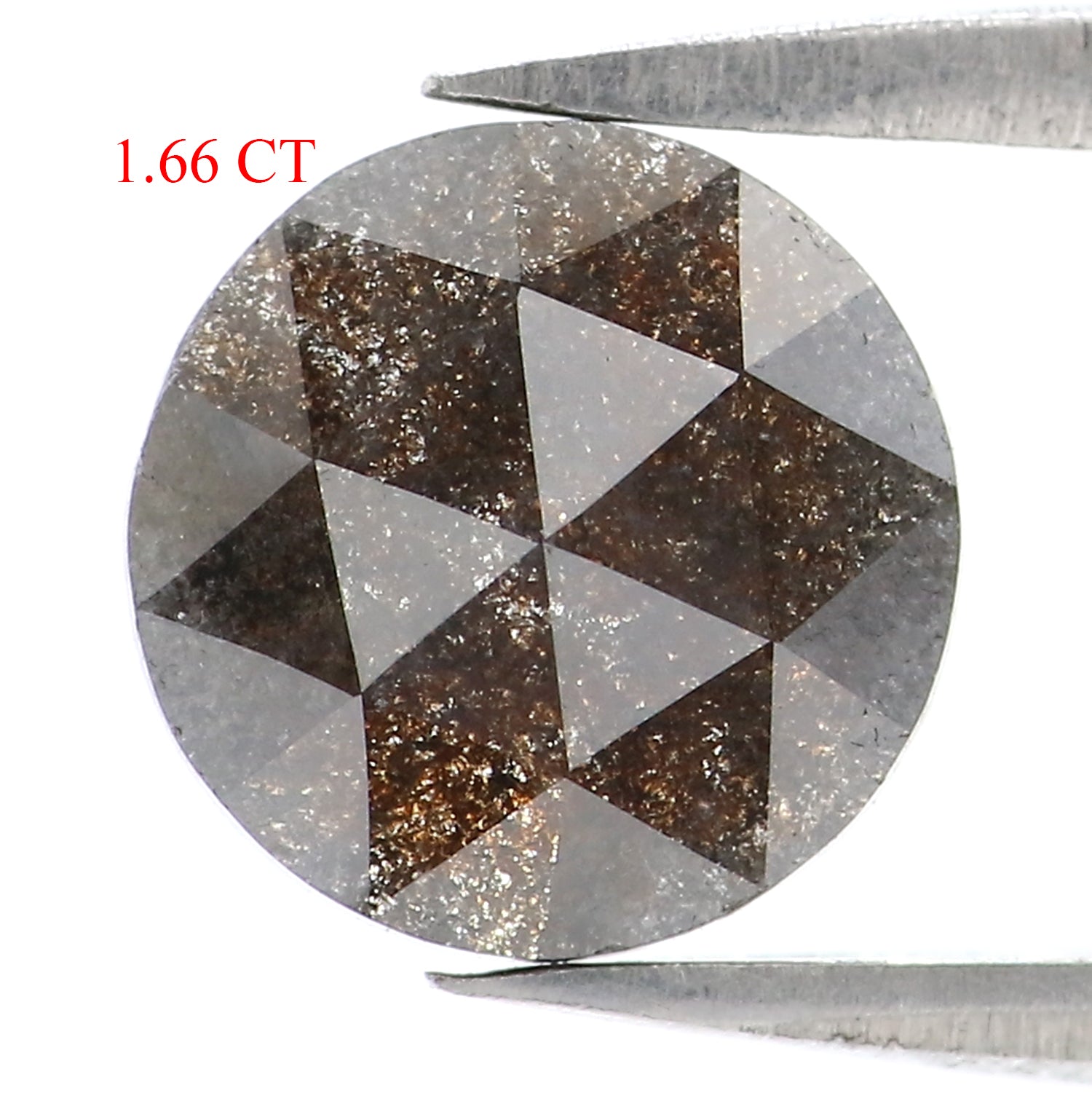 1.66 CT Natural Loose Round Rose Cut Diamond Salt And Pepper Round Diamond 8.00 MM Natural Loose Brown Color Round Rose Cut Diamond LQ3013