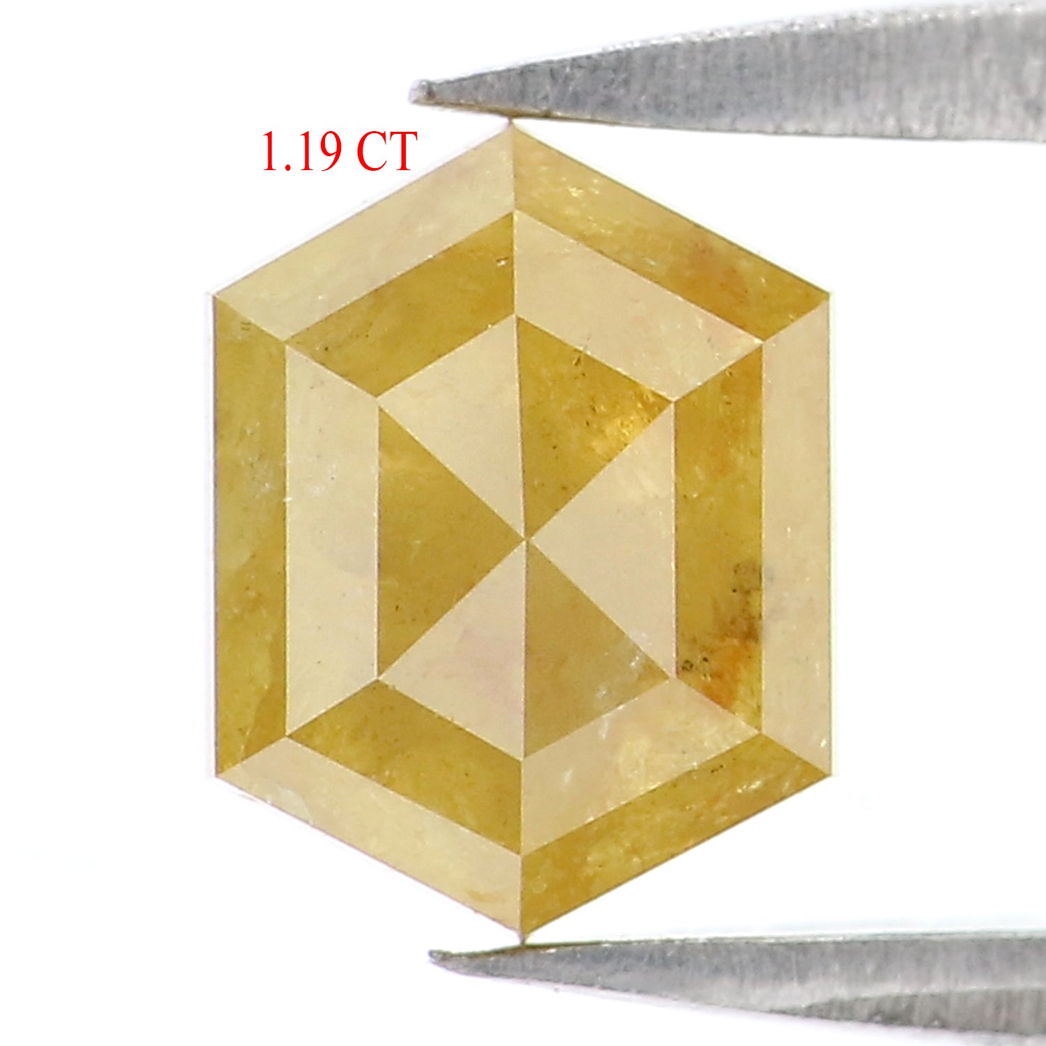 Natural Loose Hexagon Diamond, Yellow Color Diamond, Natural Loose Diamond, Hexagon Rose Cut Diamond, 1.19 CT Hexagon Shape Diamond L9916