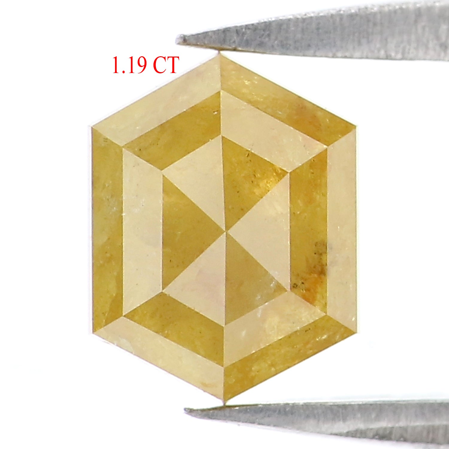 1.19 CT Natural Loose Hexagon Shape Diamond Yellow Color Hexagon Cut Diamond 7.10 MM Natural Yellow Color Hexagon Rose Cut Diamond LQ9916