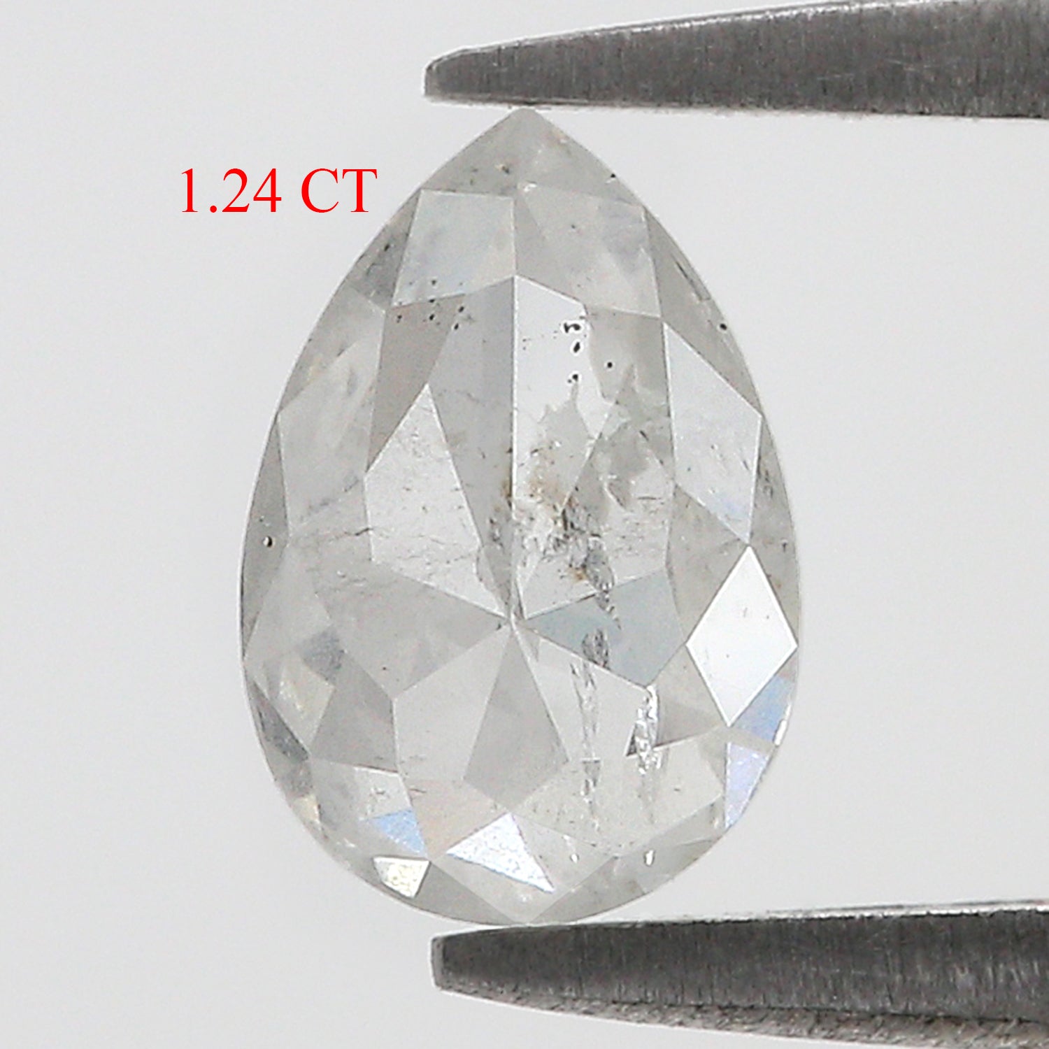 1.24 CT Natural Loose Pear Shape Diamond White - G Color Pear Cut Diamond 8.30 MM Natural Loose White Diamond Pear Rose Cut Diamond L3536