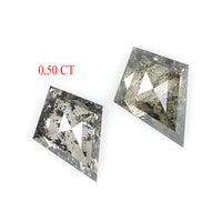 Natural Loose Kite Diamond, Salt And Pepper Kite Diamond, Natural Loose Diamond, Kite Rose Cut Diamond, Kite Cut, 0.50 CT Kite Shape L2881