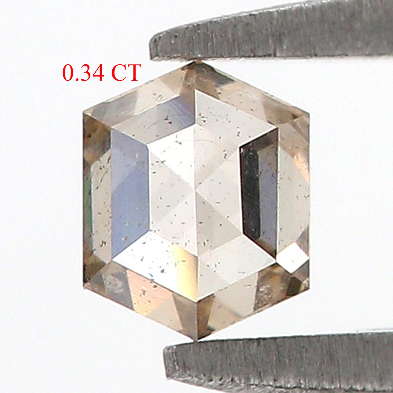 0.34 CT Natural Loose Hexagon Shape Diamond Brown Color Hexagon Diamond 4.50 MM Natural Loose Brown Color Hexagon Rose Cut Diamond KQ2322