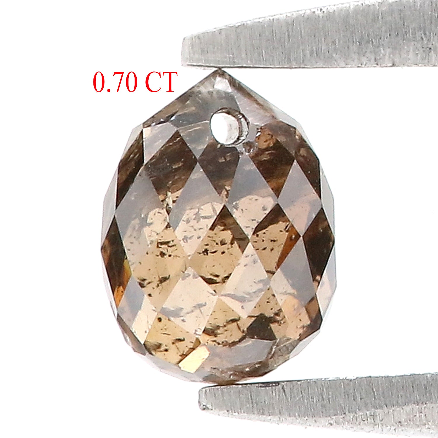 0.70 Ct Natural Loose Briolette Shape Diamond Brown Color Drop Diamond 5.25 MM Natural Loose Brown Color Briolette Rose Cut Diamond LQ9823