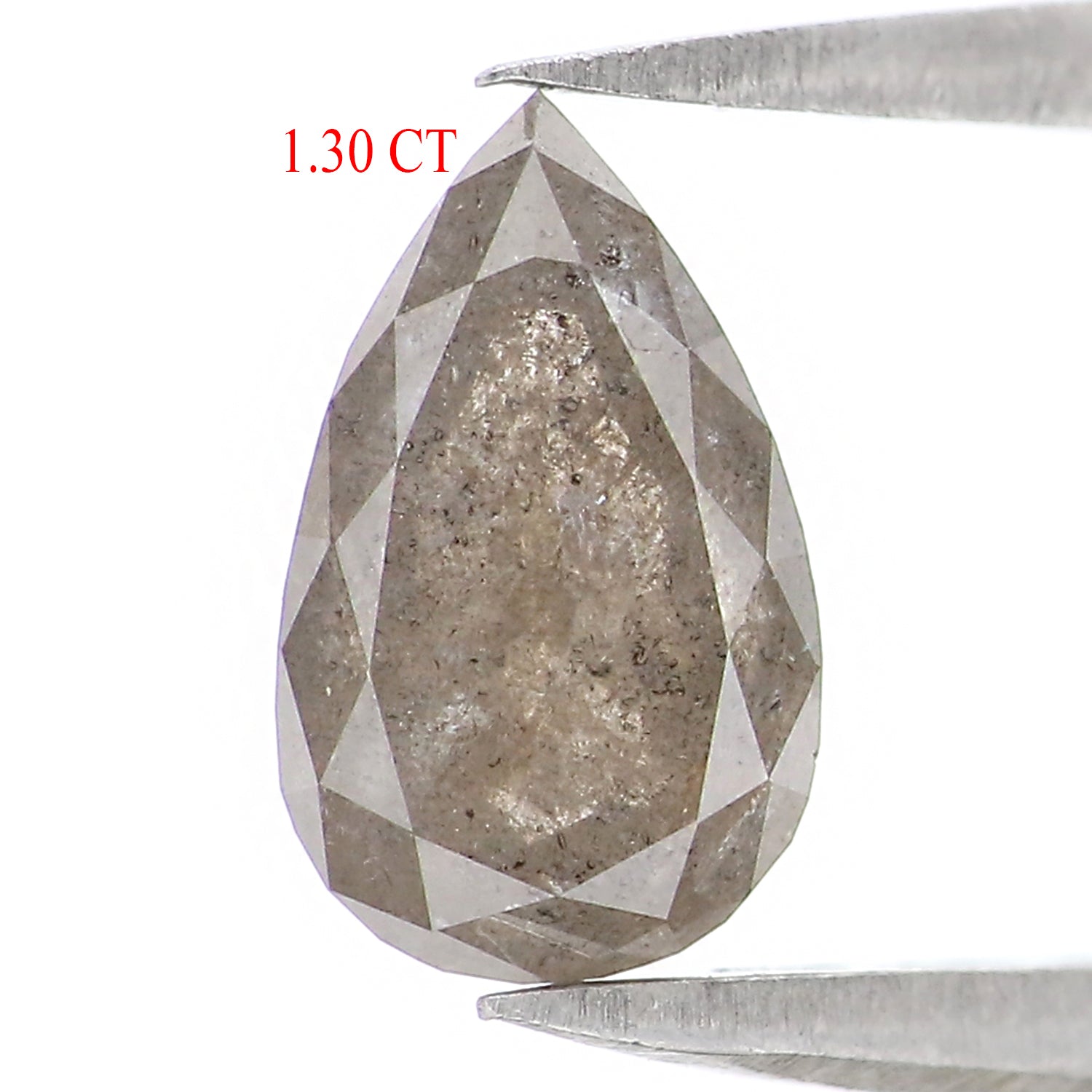 Natural Loose Pear Diamond, Grey Color Pear Cut Diamond, Natural Loose Diamond, Pear Rose Cut Diamond, 1.30 CT Pear Shape Diamond KR2706