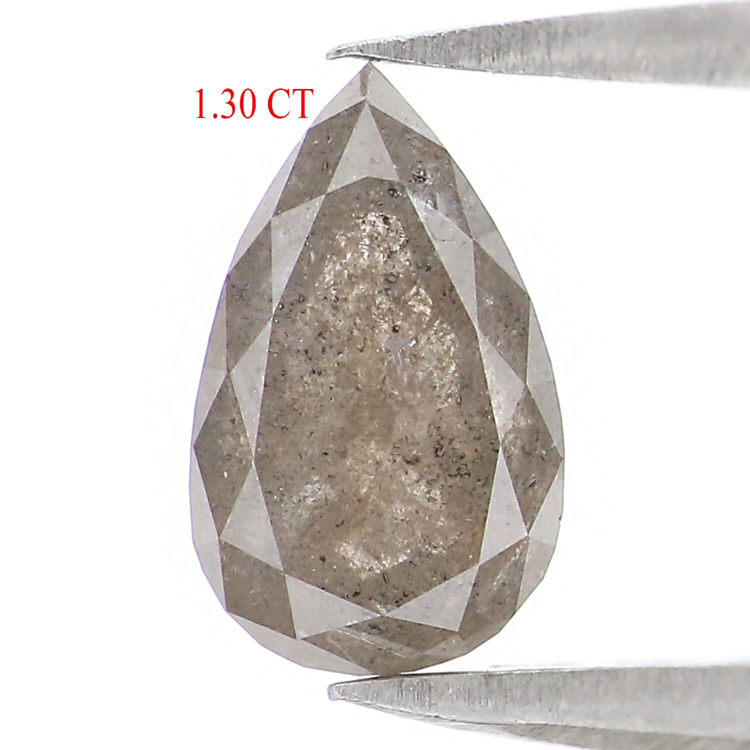 1.30 CT Natural Loose Pear Shape Diamond Grey Color Pear Cut Diamond 8.45 MM Natural Loose Grey Color Diamond Pear Rose Cut Diamond KQ2706