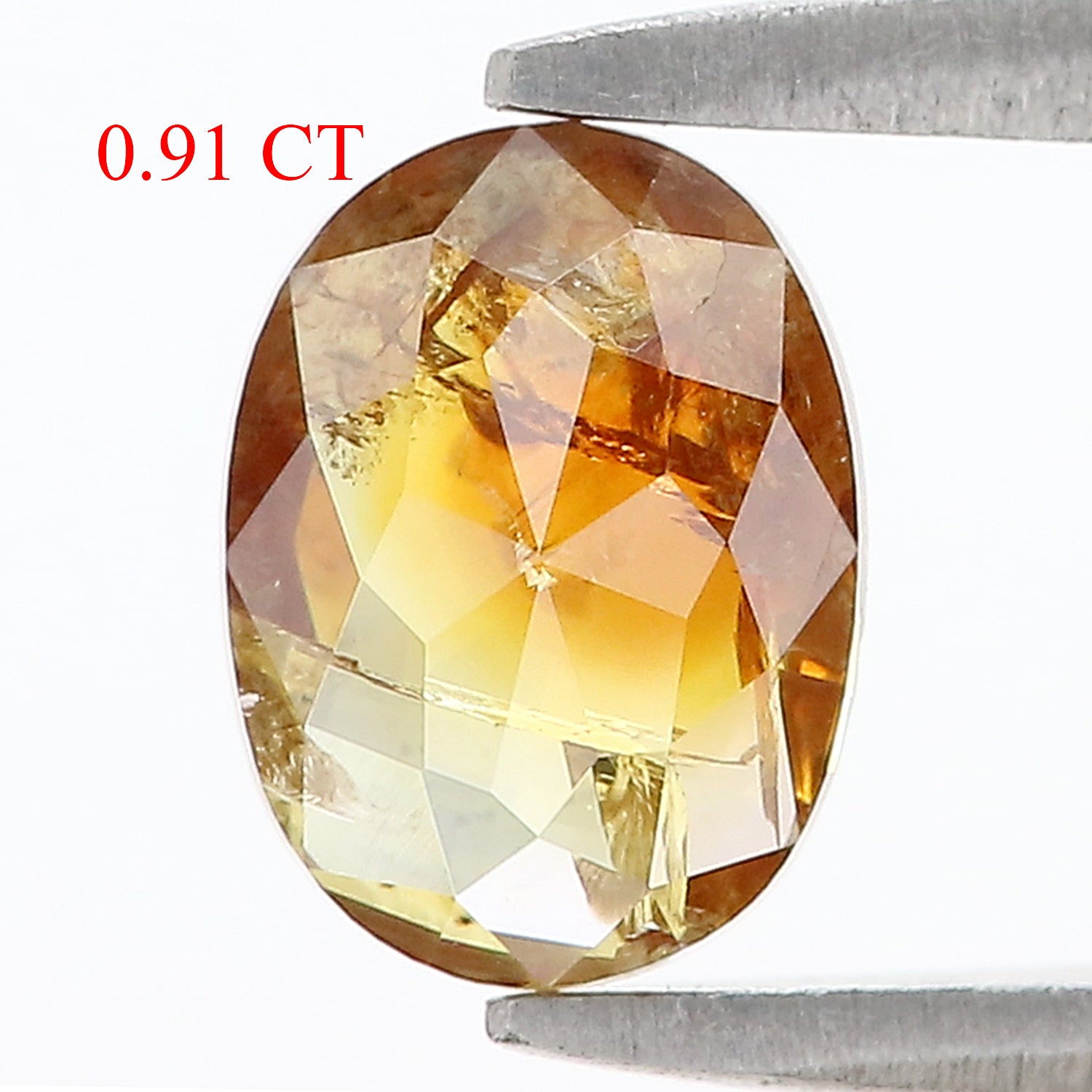 0.91 Ct Natural Loose Oval Shape Diamond Brown Yellow Color Oval Cut Diamond 7.05 MM Natural Brown Yellow Color Oval Rose Cut Diamond N1052
