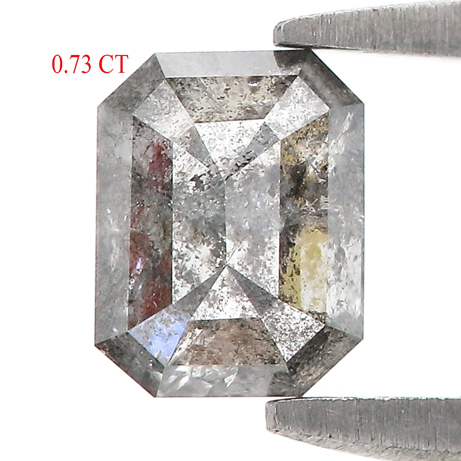 0.73 CT Natural Loose Emerald Shape Diamond Salt And Pepper Emerald Cut Diamond 5.70 MM Natural Emerald Shape Rose Cut Diamond LQ1187