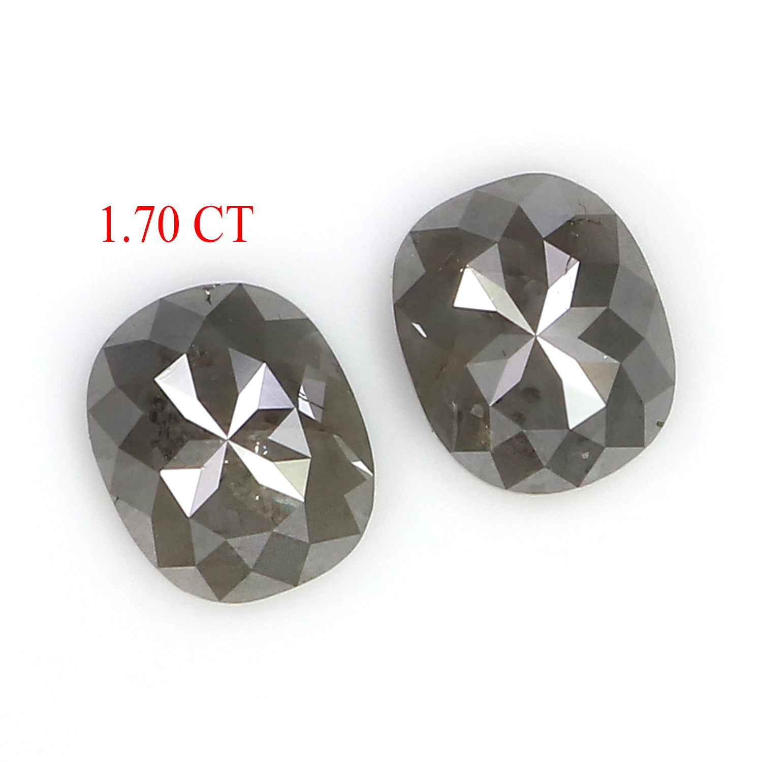 1.70 CT Natural Loose Cushion Pair Diamond Grey Color Diamond 6.65 MM Natural Loose Diamond Cushion Diamond Cushion Cut Pair Diamond LQ2990