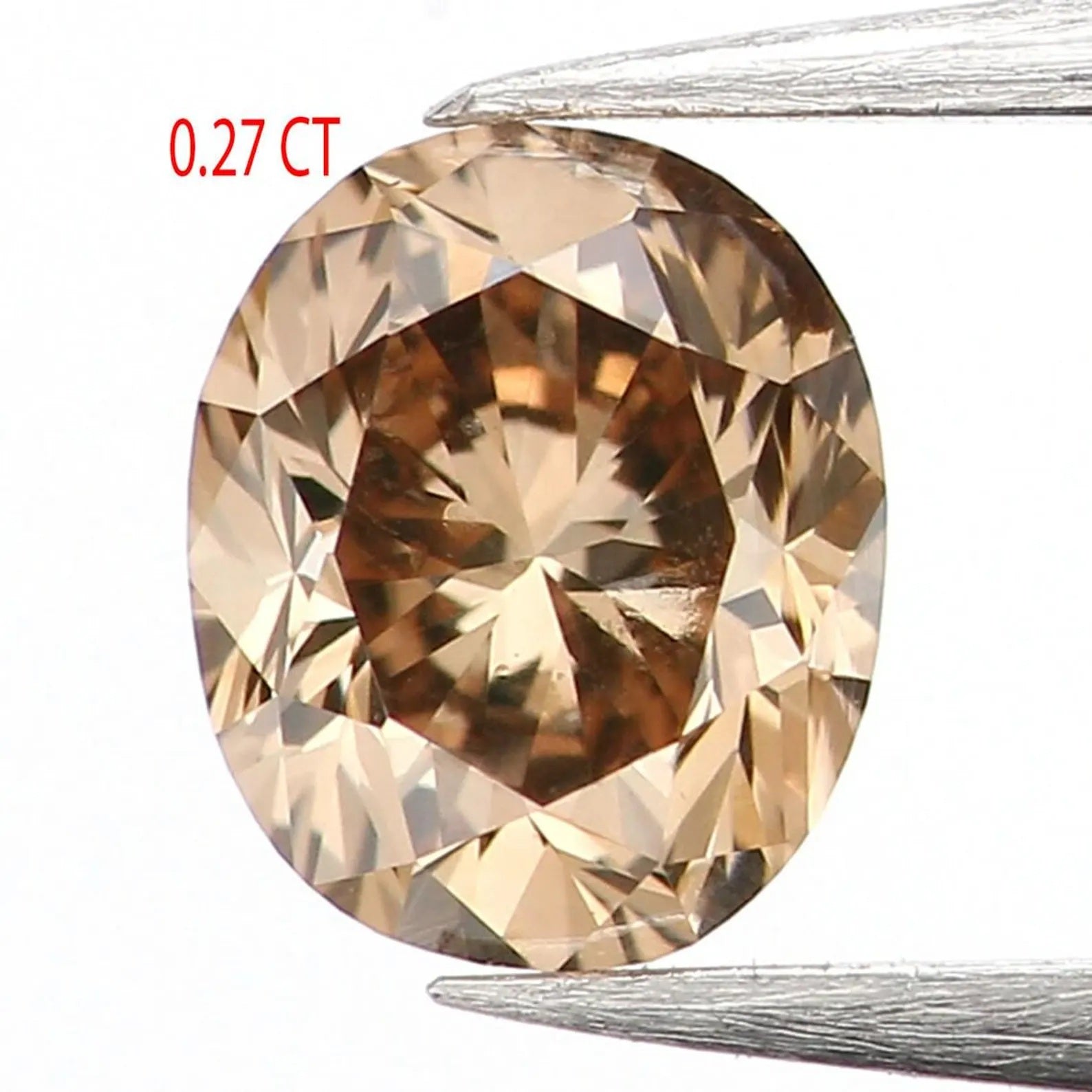 0.27 CT Natural Loose Oval Shape Diamond Brown Color Oval Cut Diamond 4.35 MM Natural Loose Brown Color Oval Brilliant Cut Diamond NQ1189